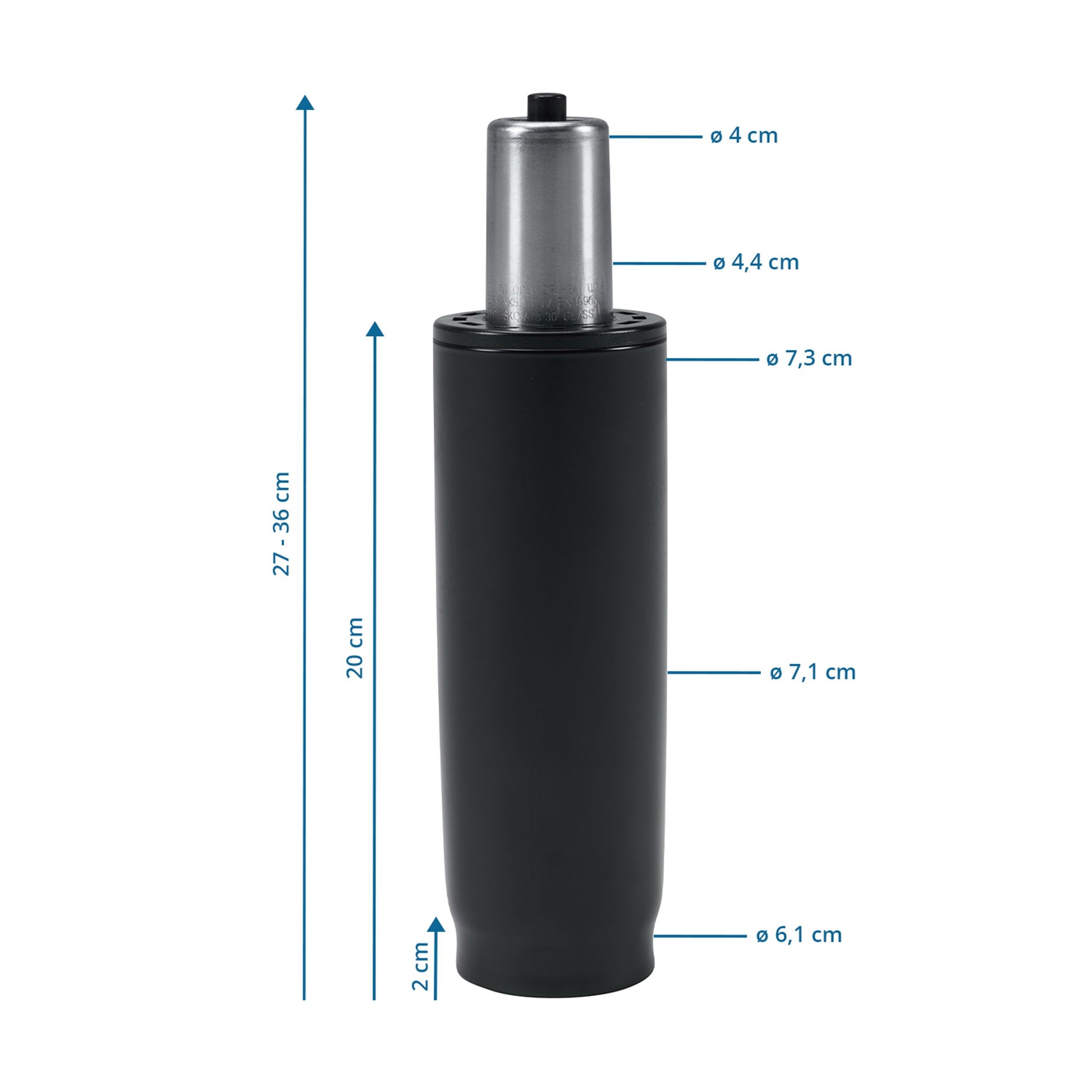 B-Ware Hjh Office Gasfeder Gasdruckfeder Xxl Größe Schwarz Belastbar Bis 220 Kg - 4064323108658