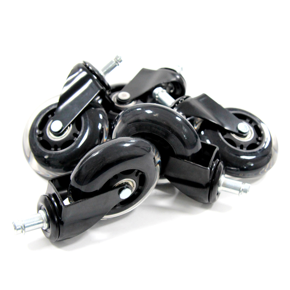 B-Ware Hjh Office Hartbodenrollen Stuhlrollen 11mm 75mm Schwarz Transparent 5er Pack - 4251084661816