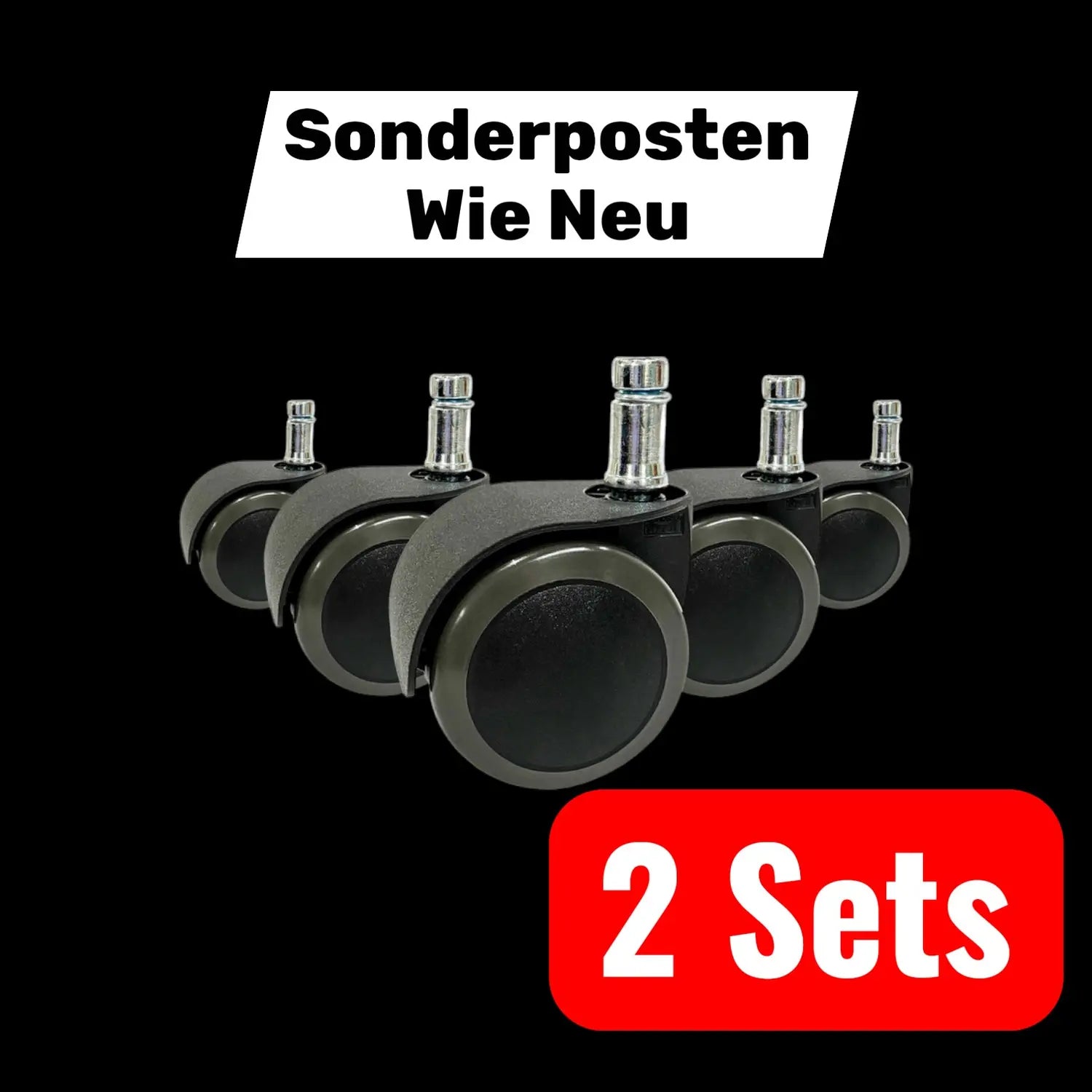 B-Ware Hjh Office Hartbodenrollen Stuhlrollen Büro Rollen 10mm 50mm 2 Sets - 4260354052308