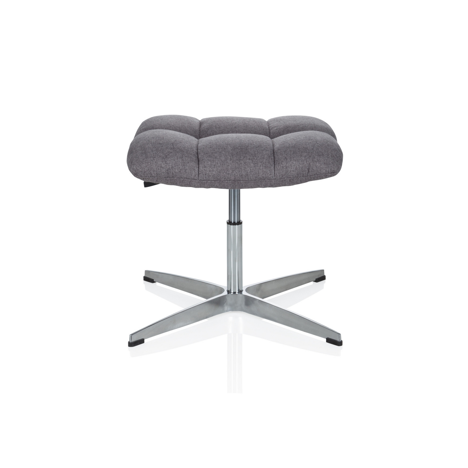 B-Ware Hjh Office Polsterhocker Saranto Stoff Grau Hocker Möbel Stuhl Wohnzimmersessel