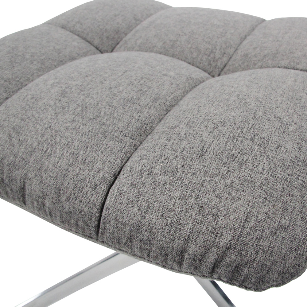 B-Ware Hjh Office Polsterhocker Saranto Stoff Grau Hocker Möbel Stuhl Wohnzimmersessel