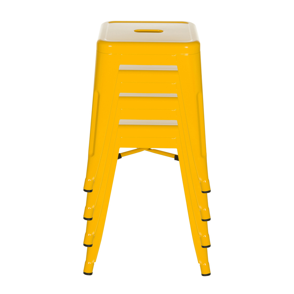 B-Ware Hjh Office Hocker Sitz Barhocker Vantaggio Metallic Gelb Stapelbar 2 Stück - 4064323035244