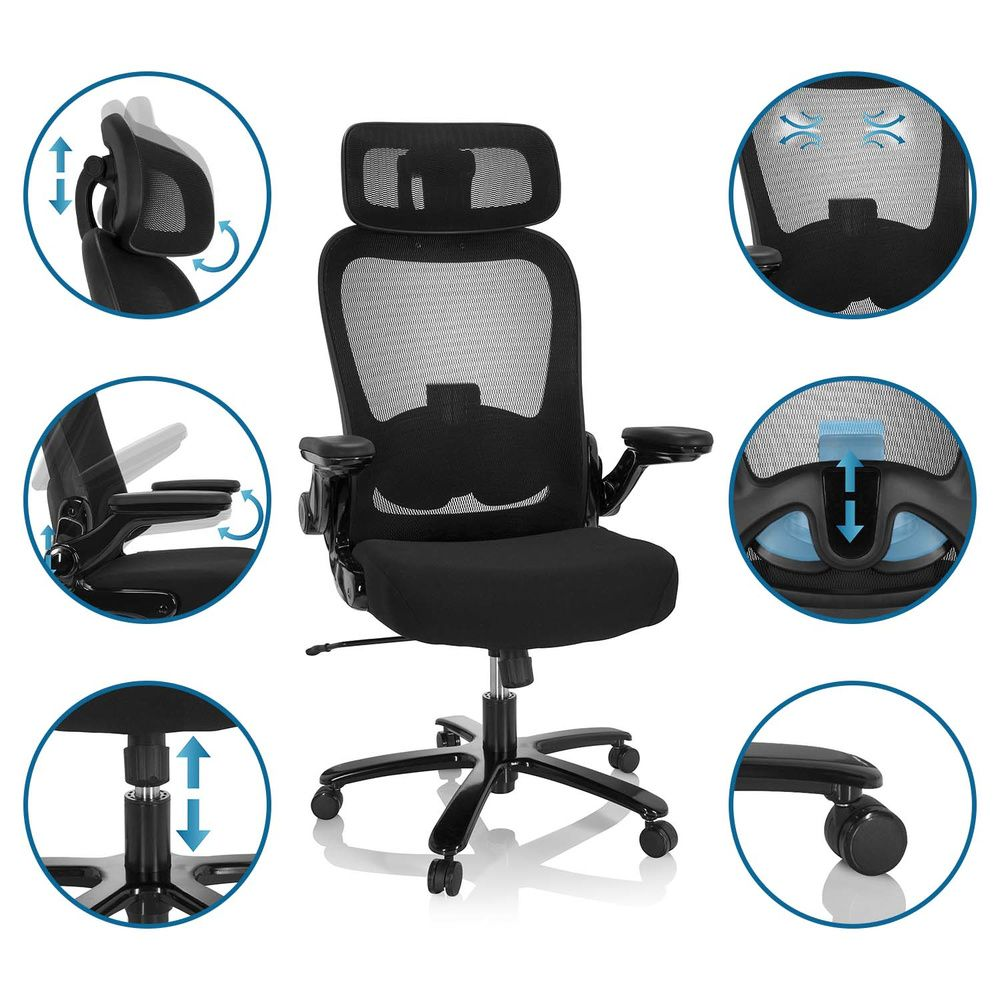 B-Ware Hjh Office Instructor Sw I Pro Stoff/Netz Xxl Drehstuhl Schwarz Siehe Text/Foto - 4064323017240