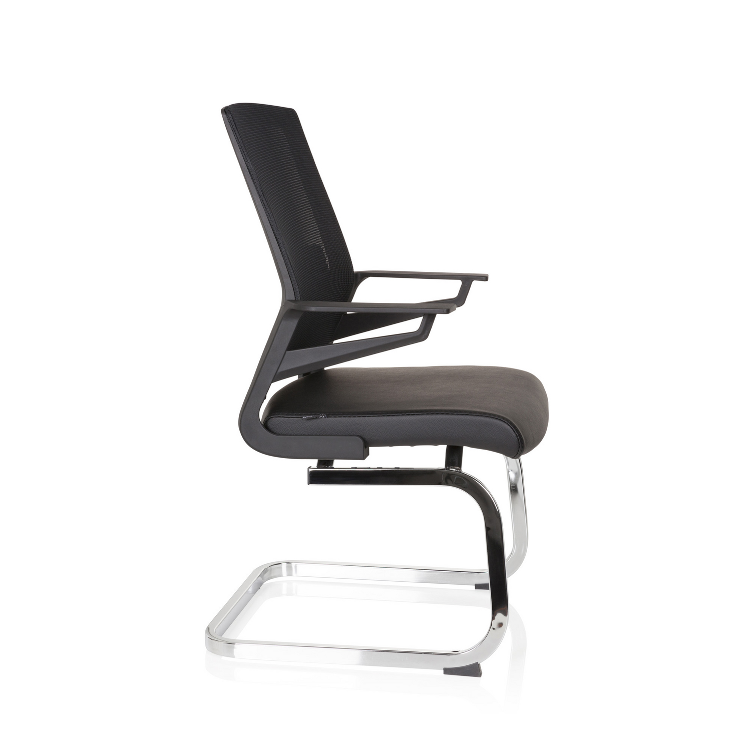 Hjh Office Konferenzstuhl Freischwinger Stuhl Sitz Schwarz Kunstleder B-Ware - 4251084669249