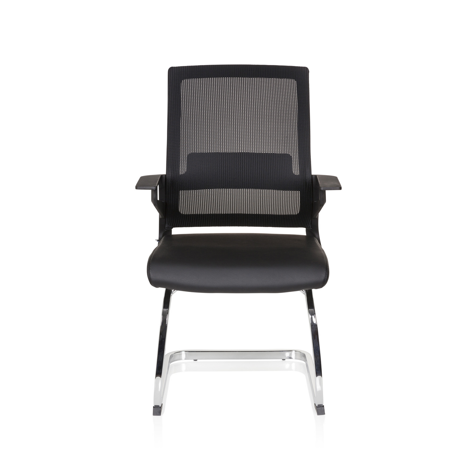 Hjh Office Konferenzstuhl Freischwinger Stuhl Sitz Schwarz Kunstleder B-Ware - 4251084669249