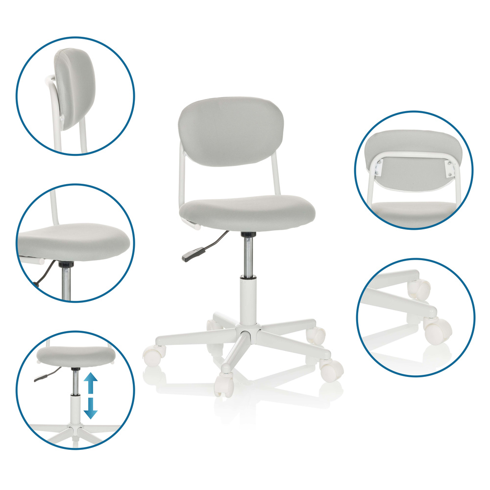 B-Ware Hjh Office Kinderschreibtischstuhl Drehstuhl Kiddy Base I Grau Siehe Text/Foto - 4064323035916