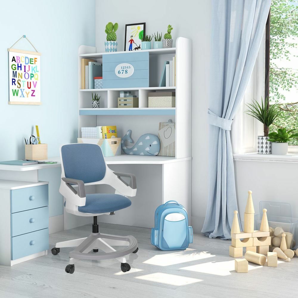 B-Ware Hjh Office Kinderstuhl Kid Flex Netzstoff Blau Grau Drehstuhl Bürostuhl Stuhl