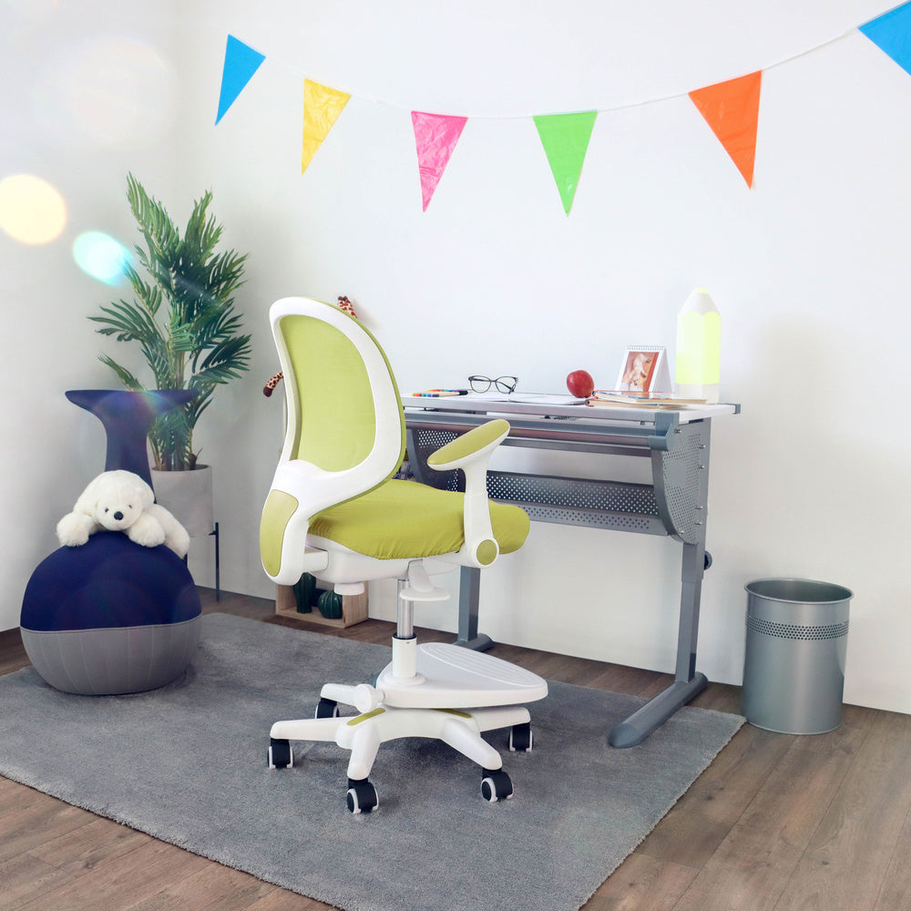 hjh OFFICE Kinderstuhl Kinderdrehstuhl KID ERGO höhenverstellbar Netzstoff grün - 4064323020202
