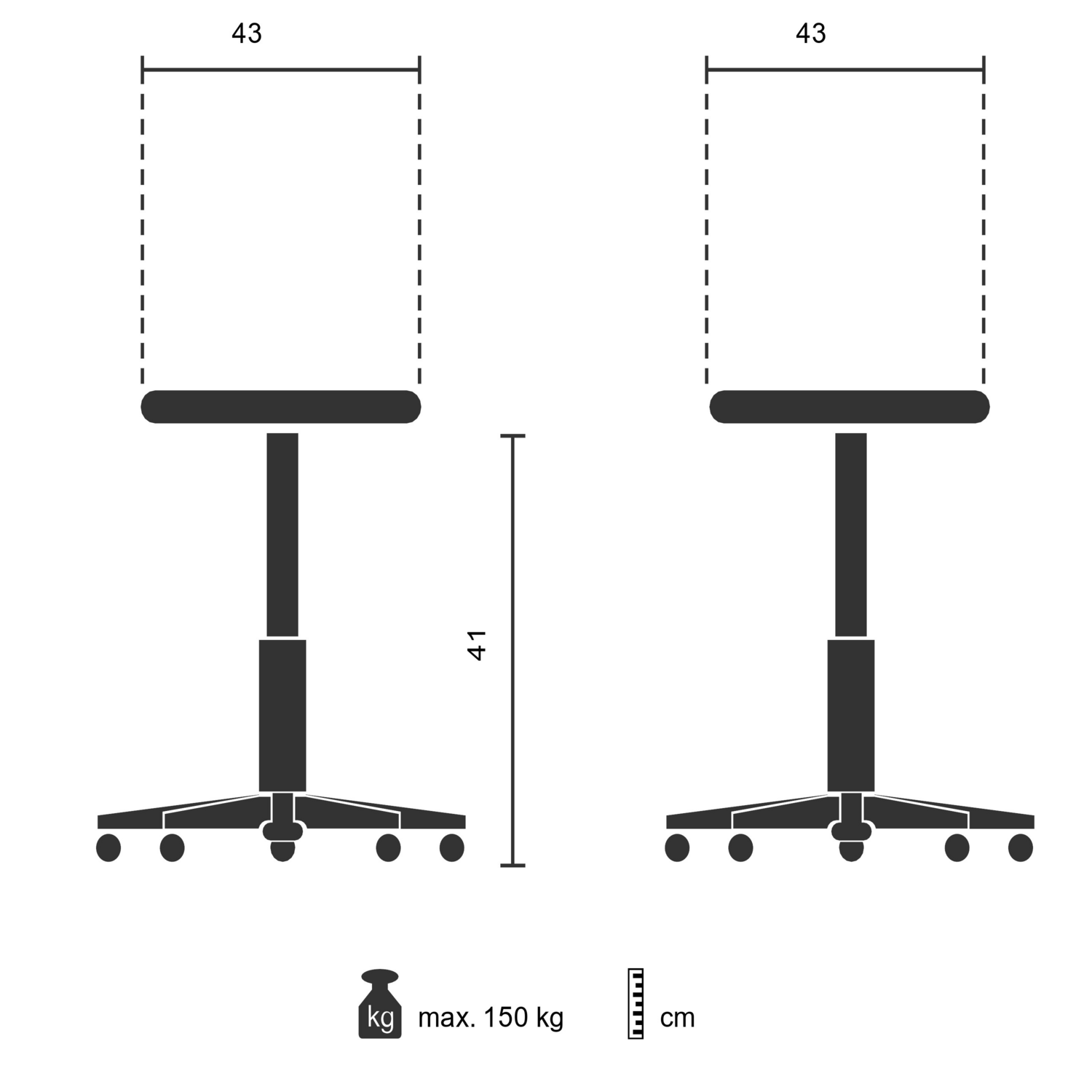 B-Ware Hjh Office Tritthocker Rollhocker Tio M Ii Sitzhocker Hocker Metall Hellgrau - 4251084677299