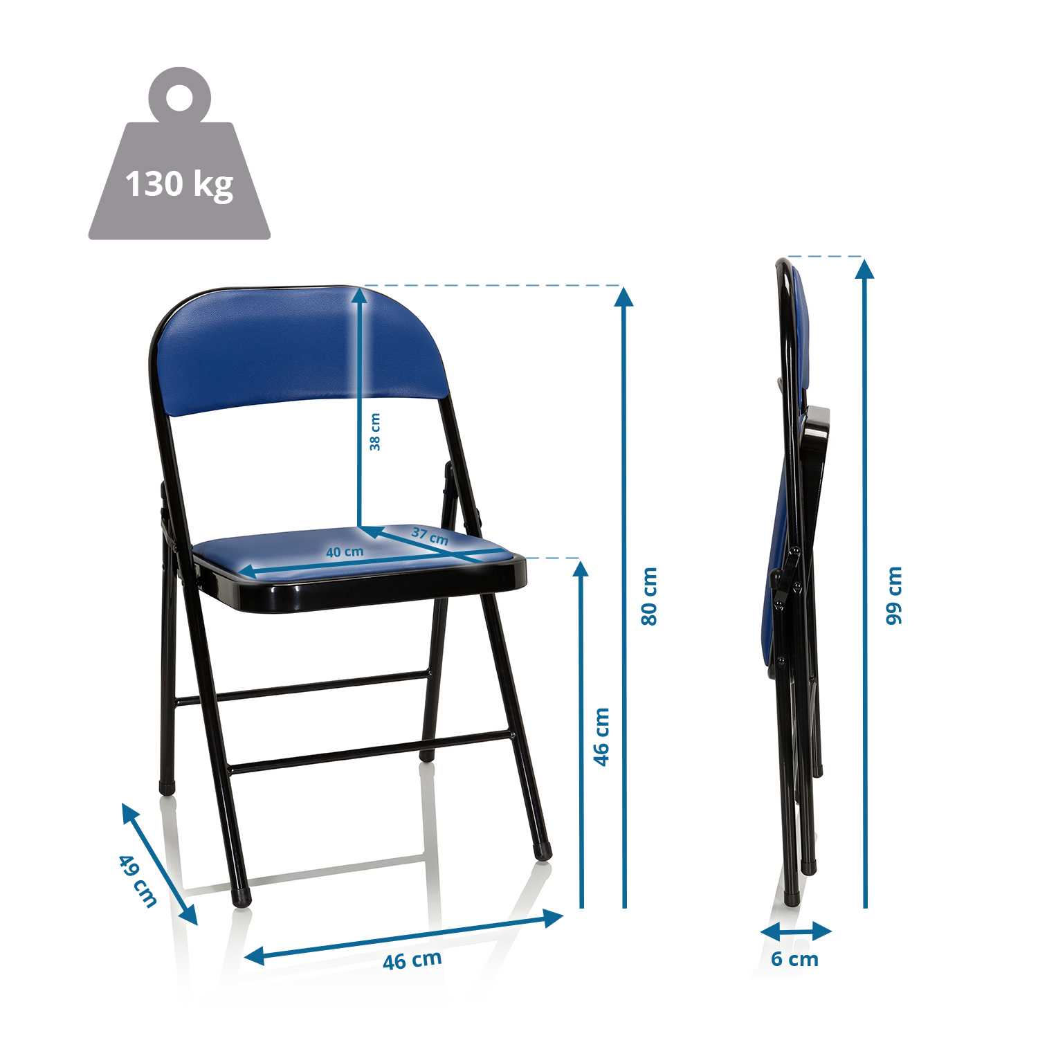 B-Ware Hjh Office Klappstuhl Stuhl Konferenzstuhl Blau Kunstleder Tudela 821 - 4251084696801
