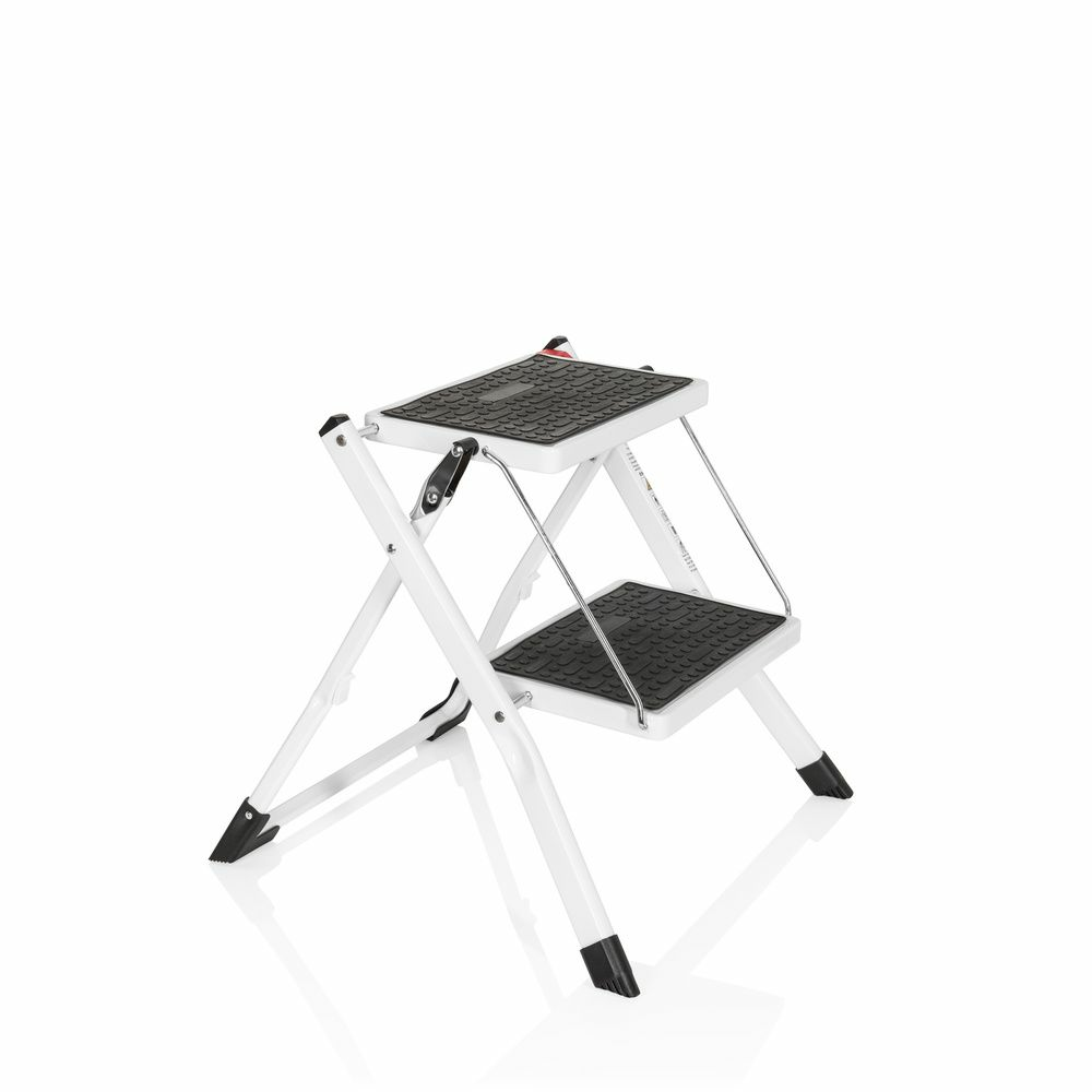 B-Ware Hjh Office Klapptritt Solid W1 Stahl 2 Stufen Weiß Leiter Trittleiter 194 Cm - 4064323001911