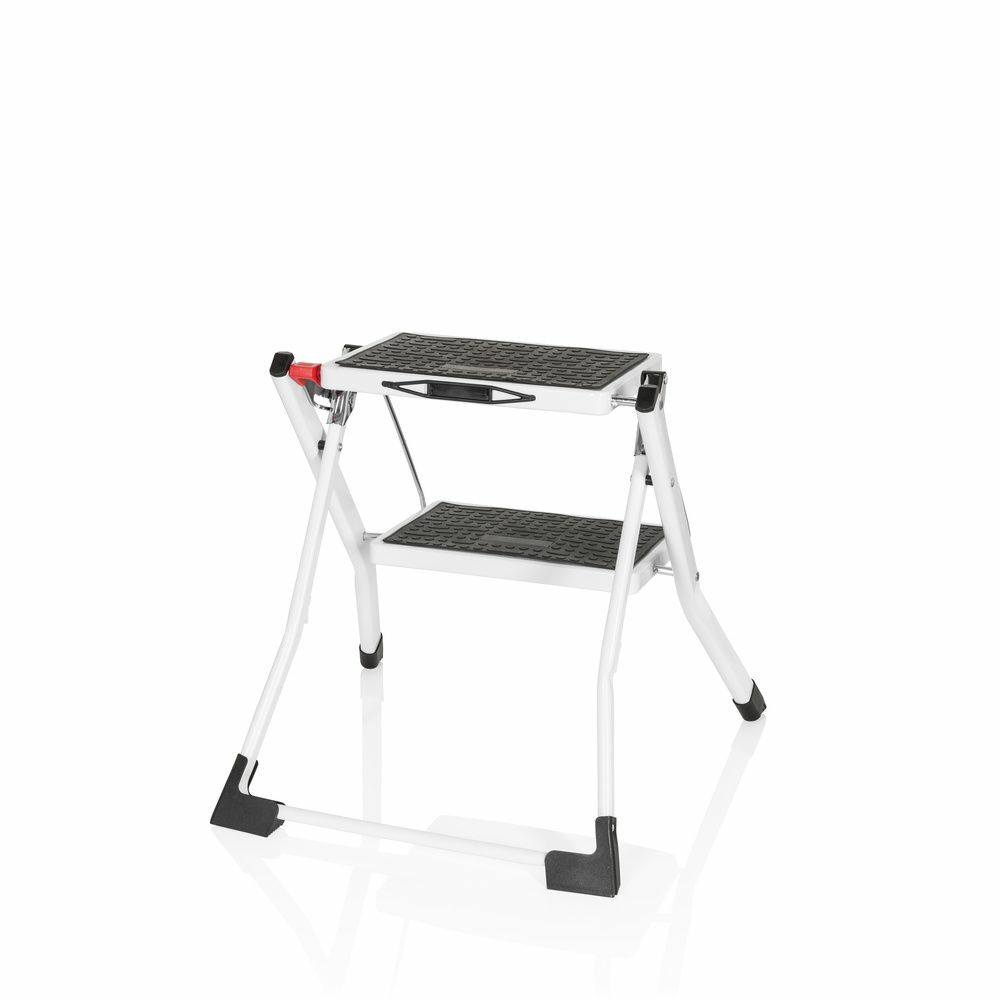 B-Ware Hjh Office Klapptritt Solid W1 Stahl 2 Stufen Weiß Leiter Trittleiter 194 Cm - 4064323001911