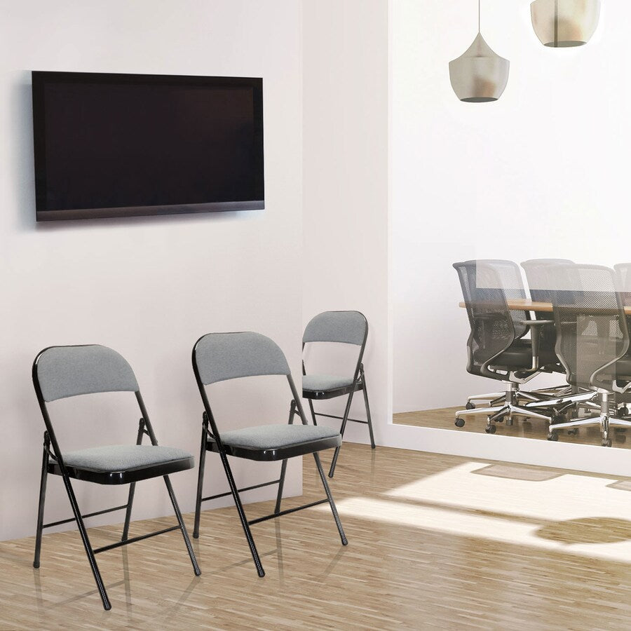 hjh OFFICE Konferenzstuhl Besucherstuhl Klappstuhl  Stoff hellgrau Polyester - 3000380476