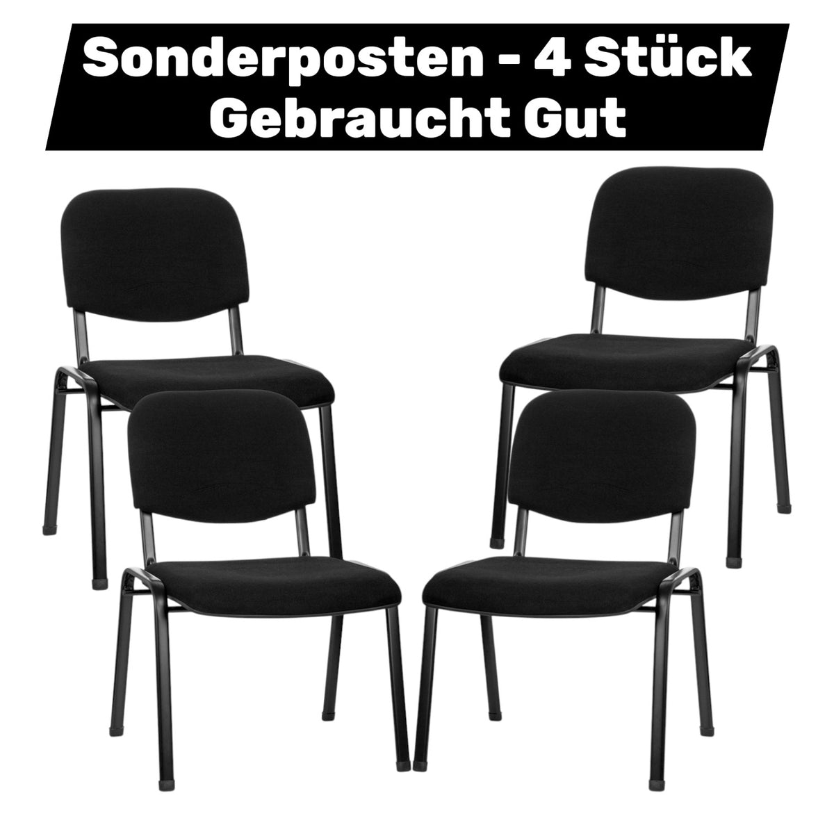 hjh OFFICE Konferenzstuhl Besucherstuhl Computerstuhl Büro Stuhl XT 600 4 STÜCK - 4251084659738