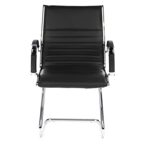 B-Ware hjh OFFICE Konferenzstuhl Freischwinger Stuhl PARMA V Sitz Leder schwarz Ch963
