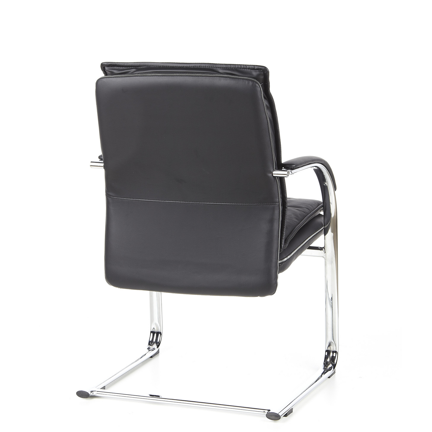 Hjh Office Villa V Konferenzstuhl Freischwinger Stuhl Sitz Nappaleder Schwarz B-Ware - 4260284080341