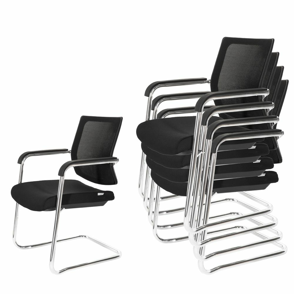 Hjh Office Konferenzstuhl Levia V Schwarz Freischwinger 2 Stück B-Ware - 4064323000228