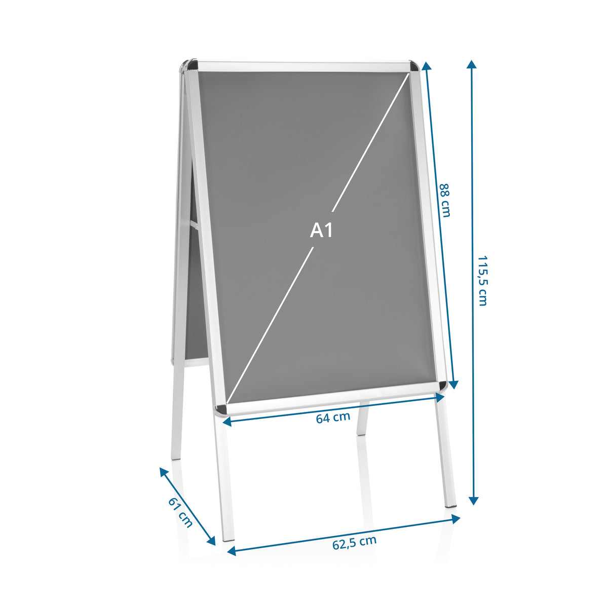 hjh OFFICE Kundenstopper Gehwegaufsteller Plakatständer Aluminium AGENDA II - 4064323028536