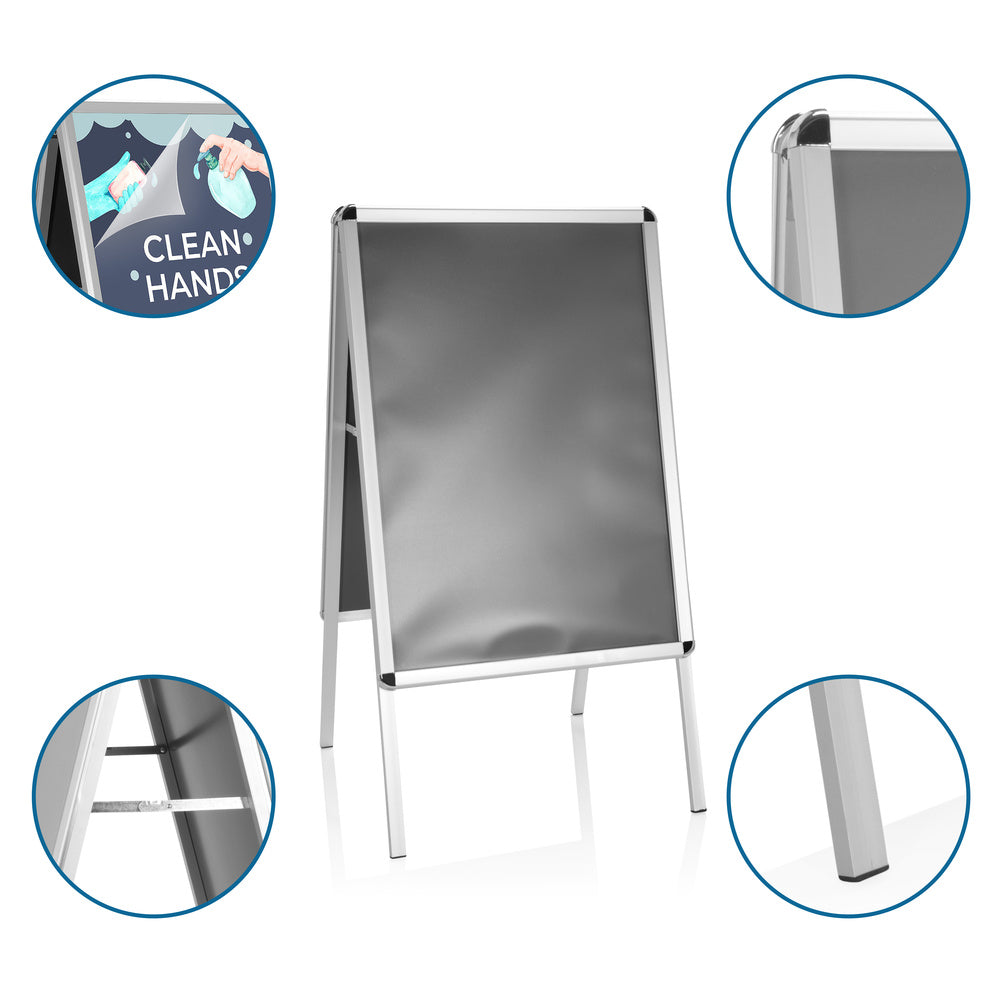hjh OFFICE Kundenstopper Gehwegaufsteller Plakatständer Aluminium AGENDA II - 4064323028536