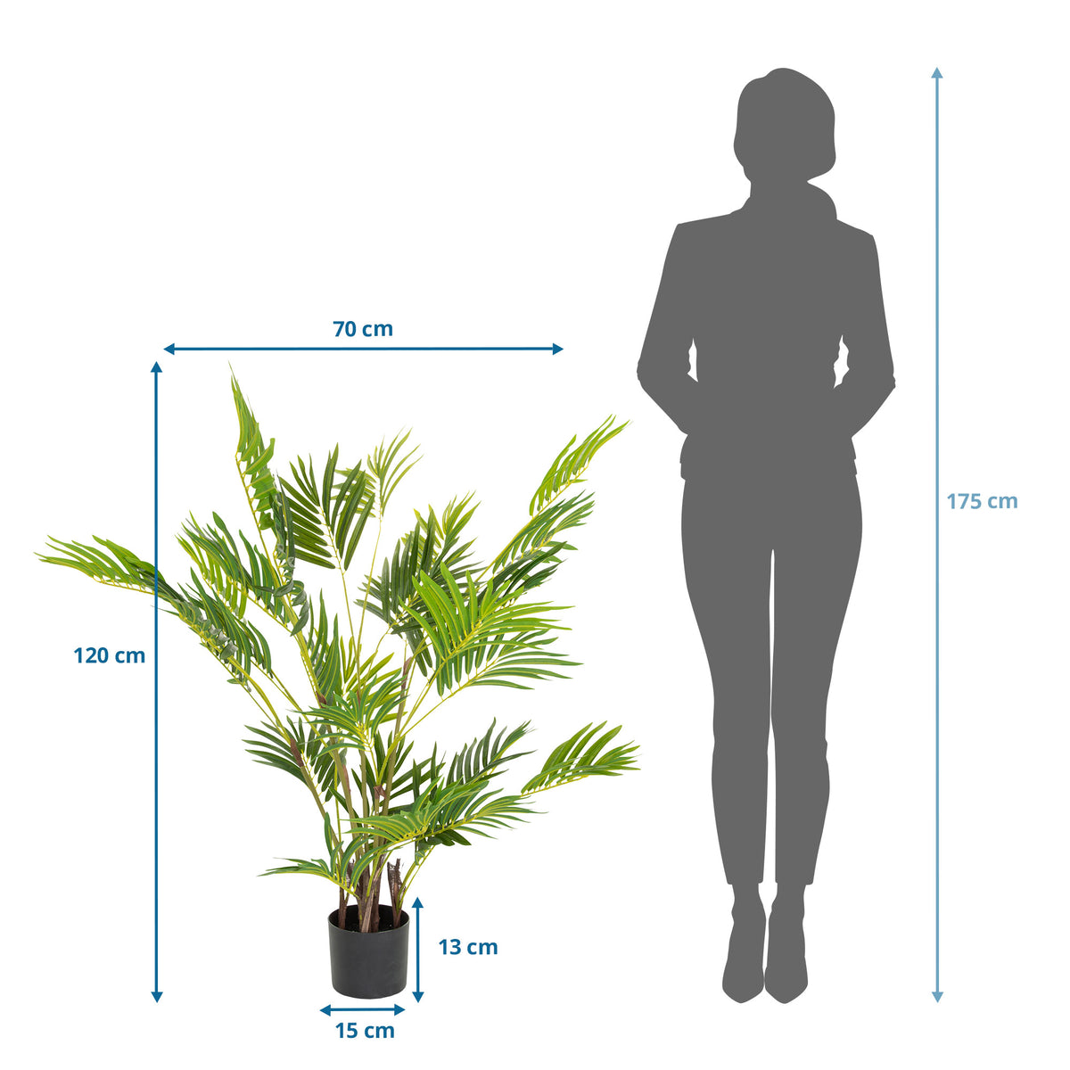 hjh OFFICE Kunstpflanze Kunstbaum Areca Palme grün 120cm Kunstpflanze hjh OFFICE - 4064323007395