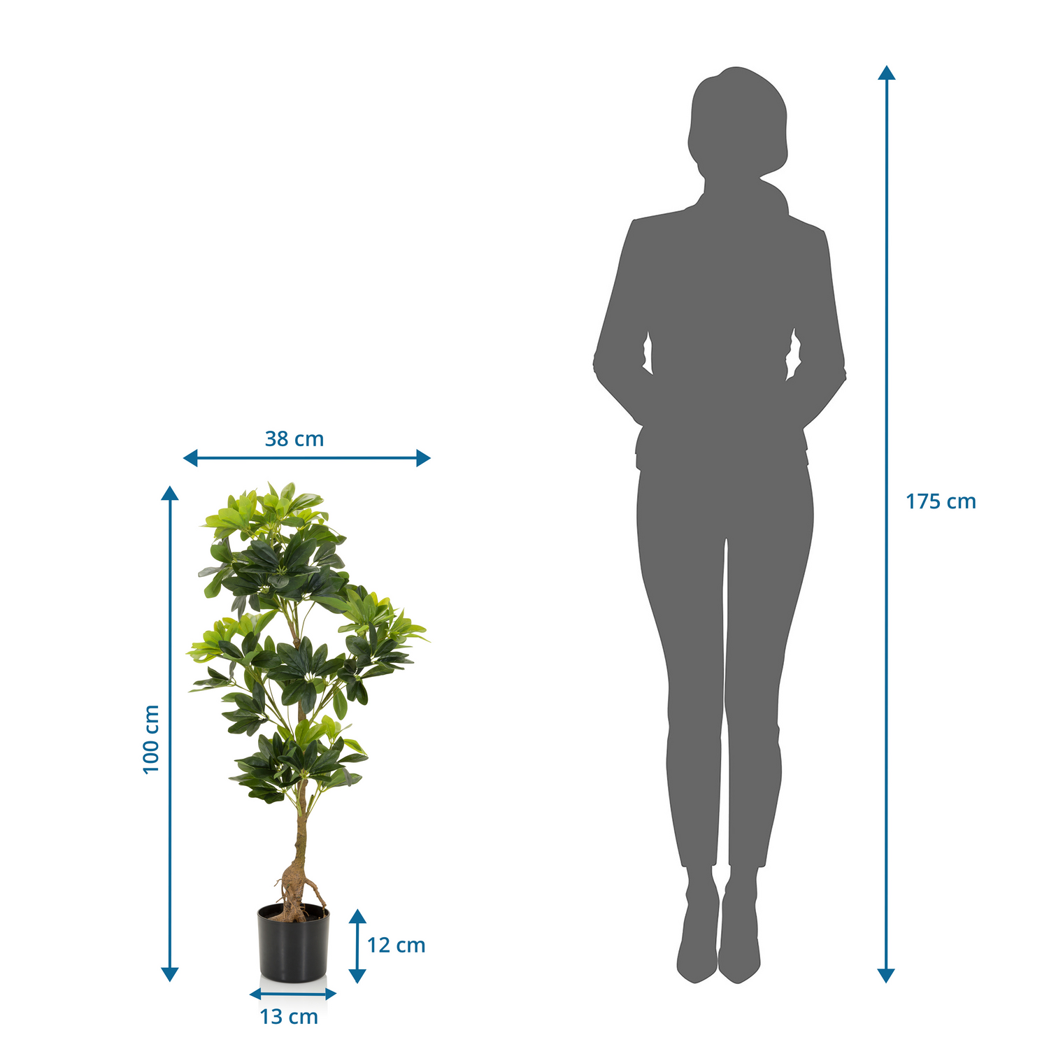 B-Ware Hjh Office Kunstpflanze Kunstbaum Schefflera Strahlenaralie 90 Cm Kunststoff - 4064323028307