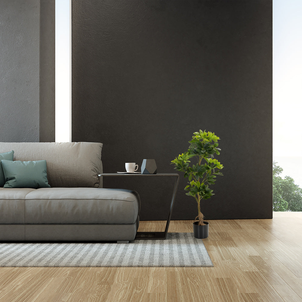 hjh OFFICE Kunstpflanze Kunstbaum Schefflera Strahlenaralie 90 cm Kunststoff - 4064323028307
