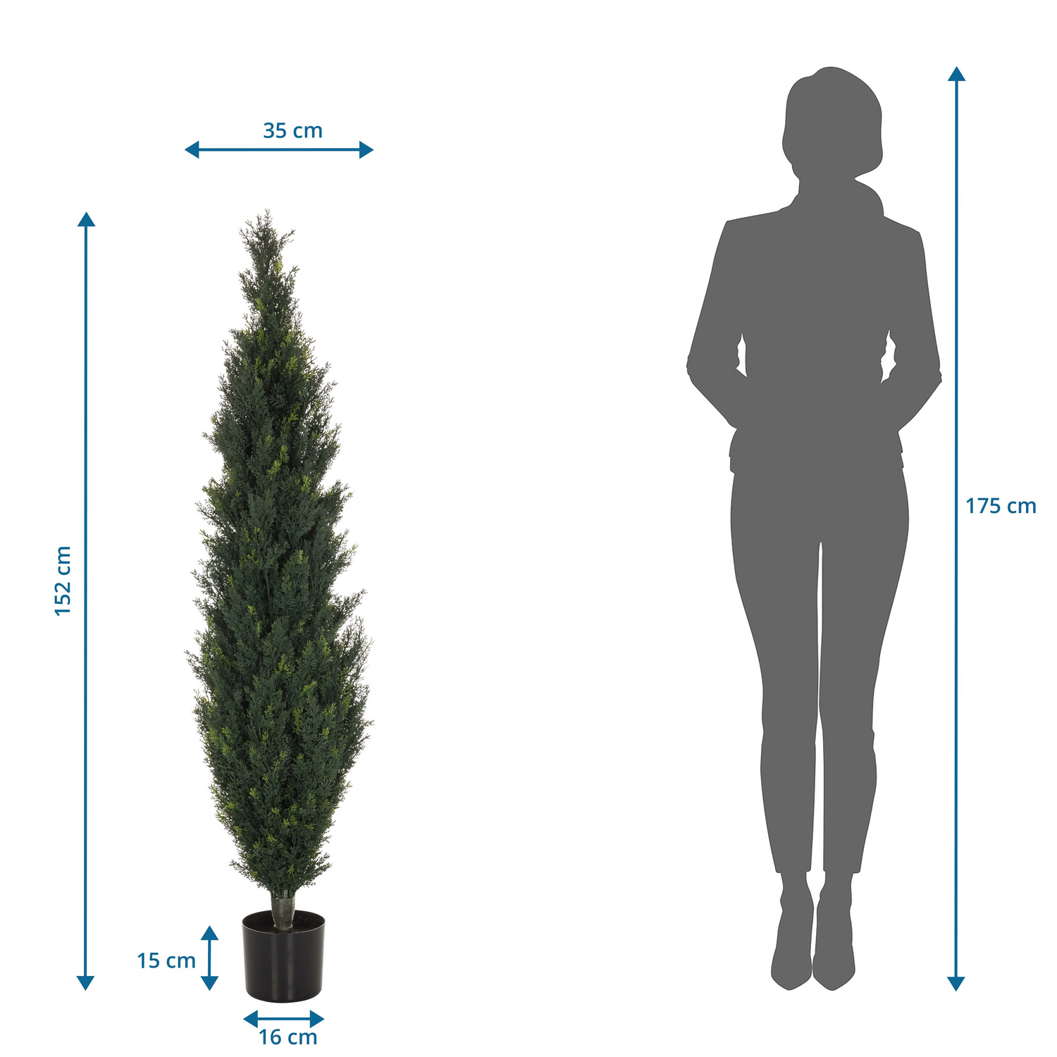 B-Ware Hjh Office Kunstpflanze Kunstbaum Zeder Cedrus 152 Cm Grün Künstlich Kunstblume  - 4064323036517