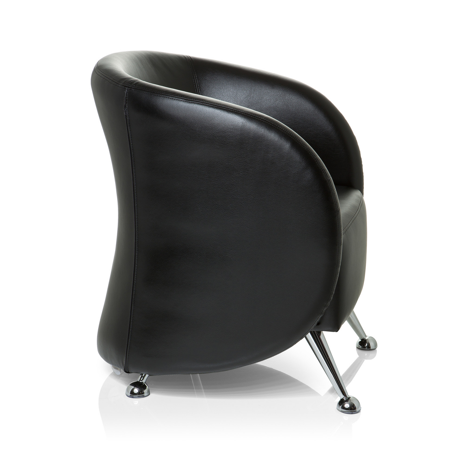 Hjh Office Loungesessel Clubsessel Sessel Kunstleder Schwarz Armlehne Standfuß B-Ware - 4260284084011