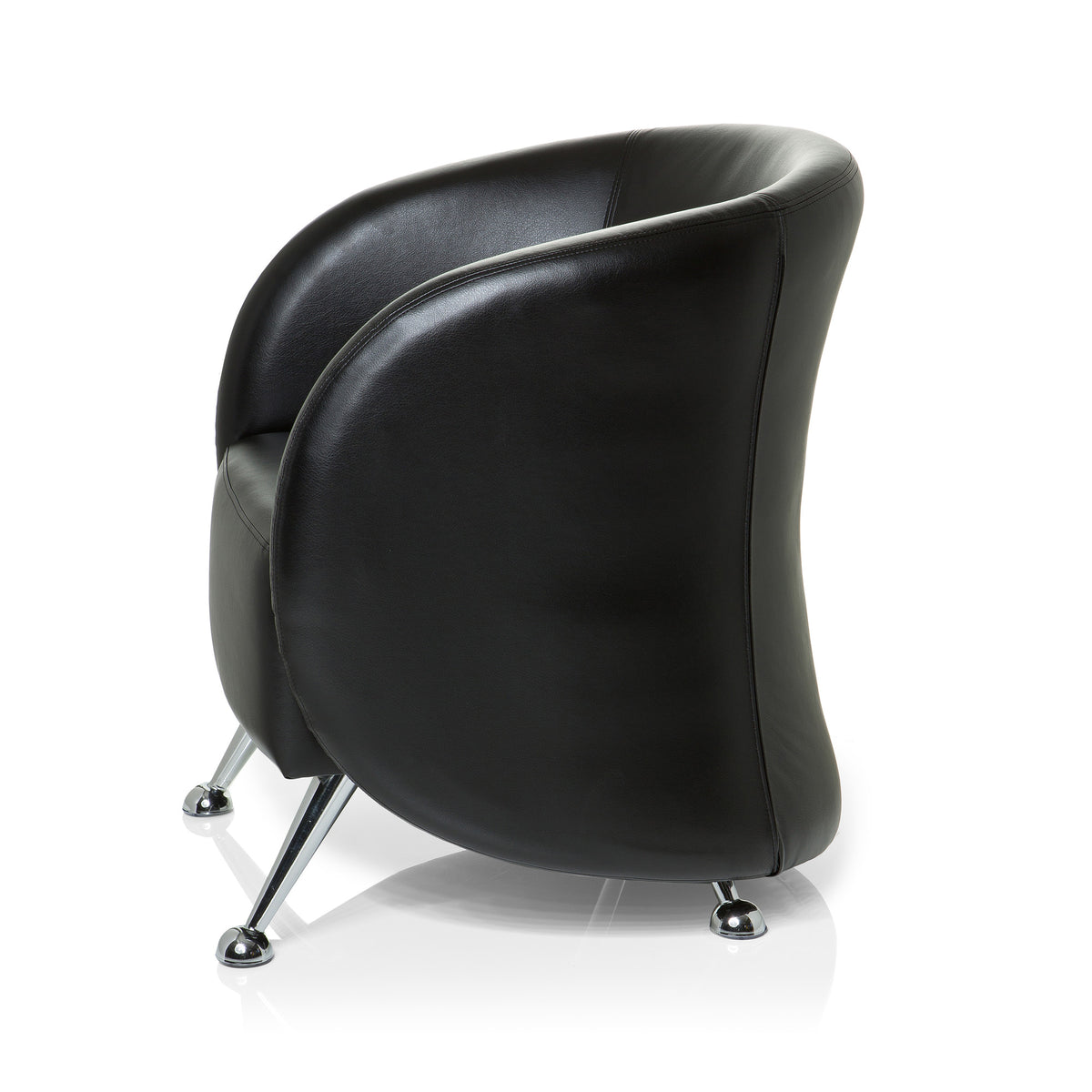 hjh OFFICE Loungesessel Clubsessel Sessel Kunstleder schwarz Armlehne Standfuß - 4260284084011