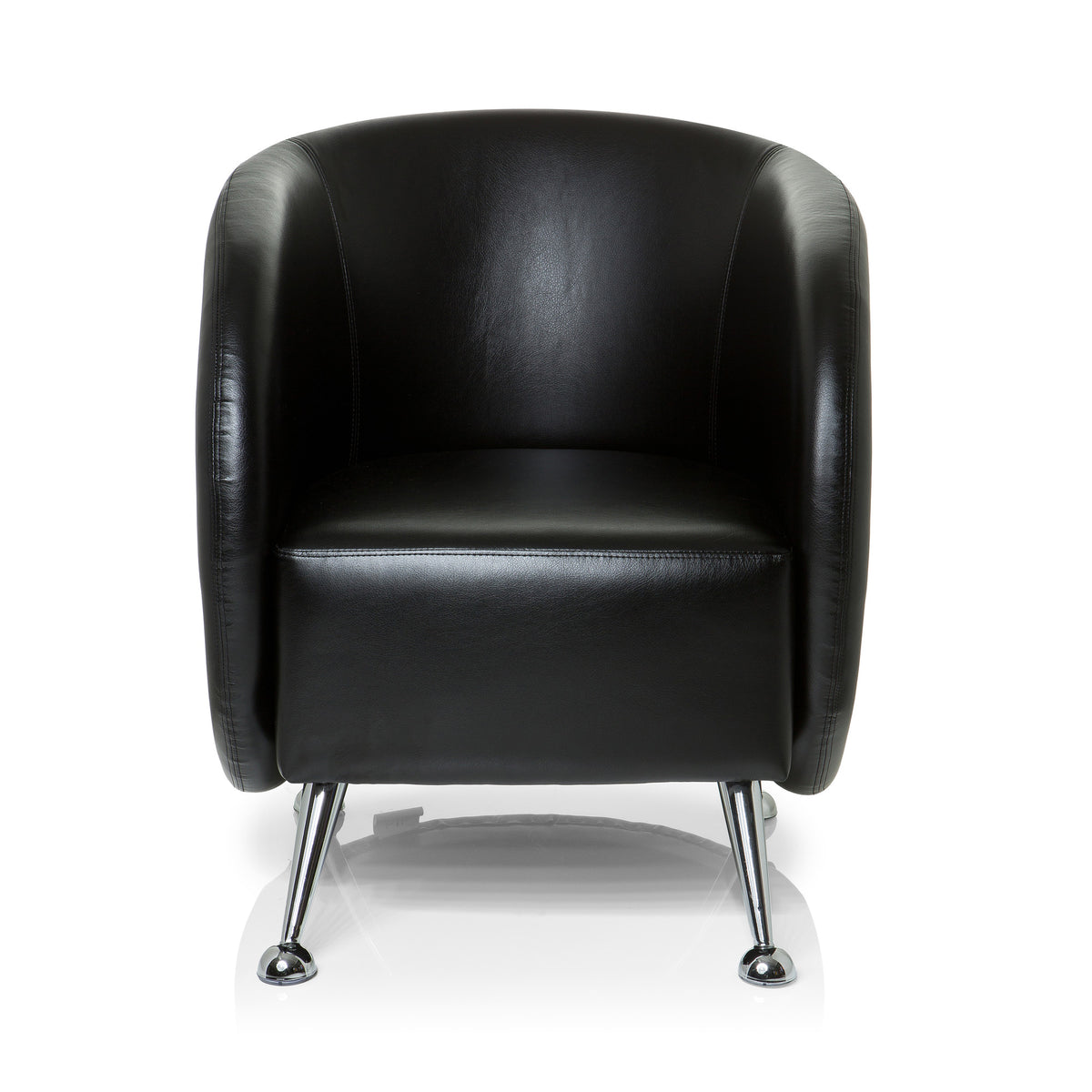 hjh OFFICE Loungesessel Clubsessel Sessel Kunstleder schwarz Armlehne Standfuß - 4260284084011