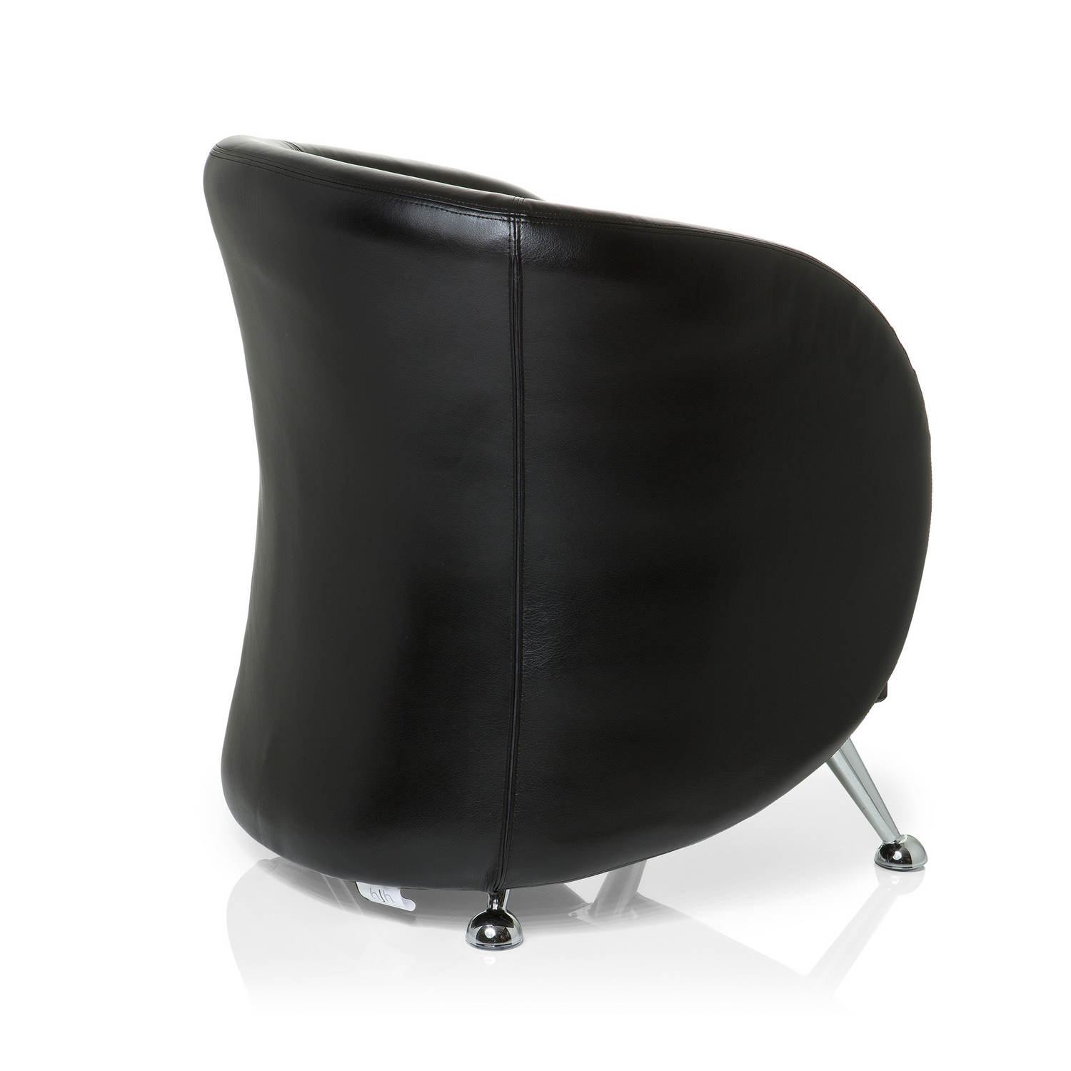 Hjh Office Loungesessel Clubsessel Sessel Kunstleder Schwarz Armlehne Standfuß B-Ware - 4260284084011