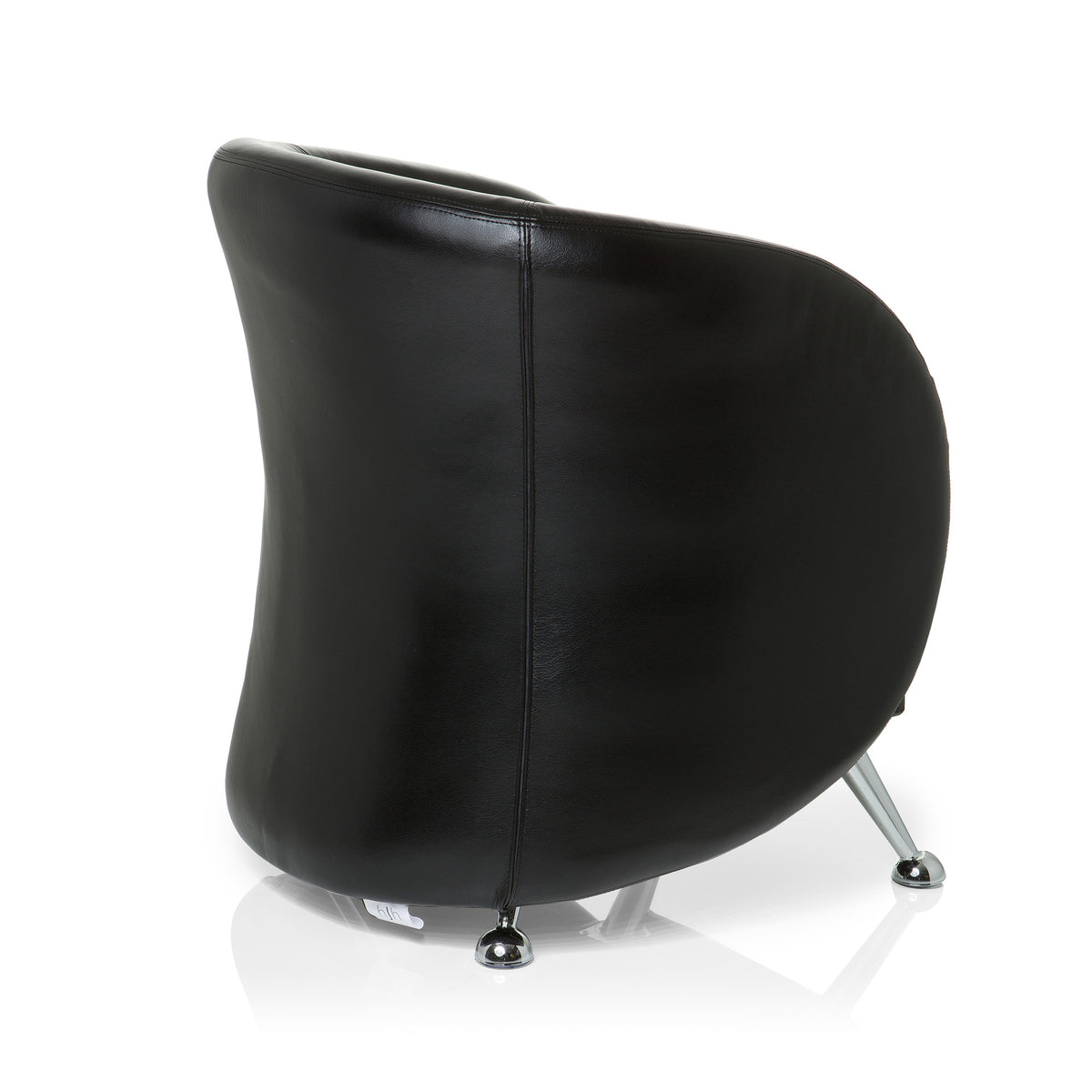 hjh OFFICE Loungesessel Clubsessel Sessel Kunstleder schwarz Armlehne Standfuß - 4260284084011