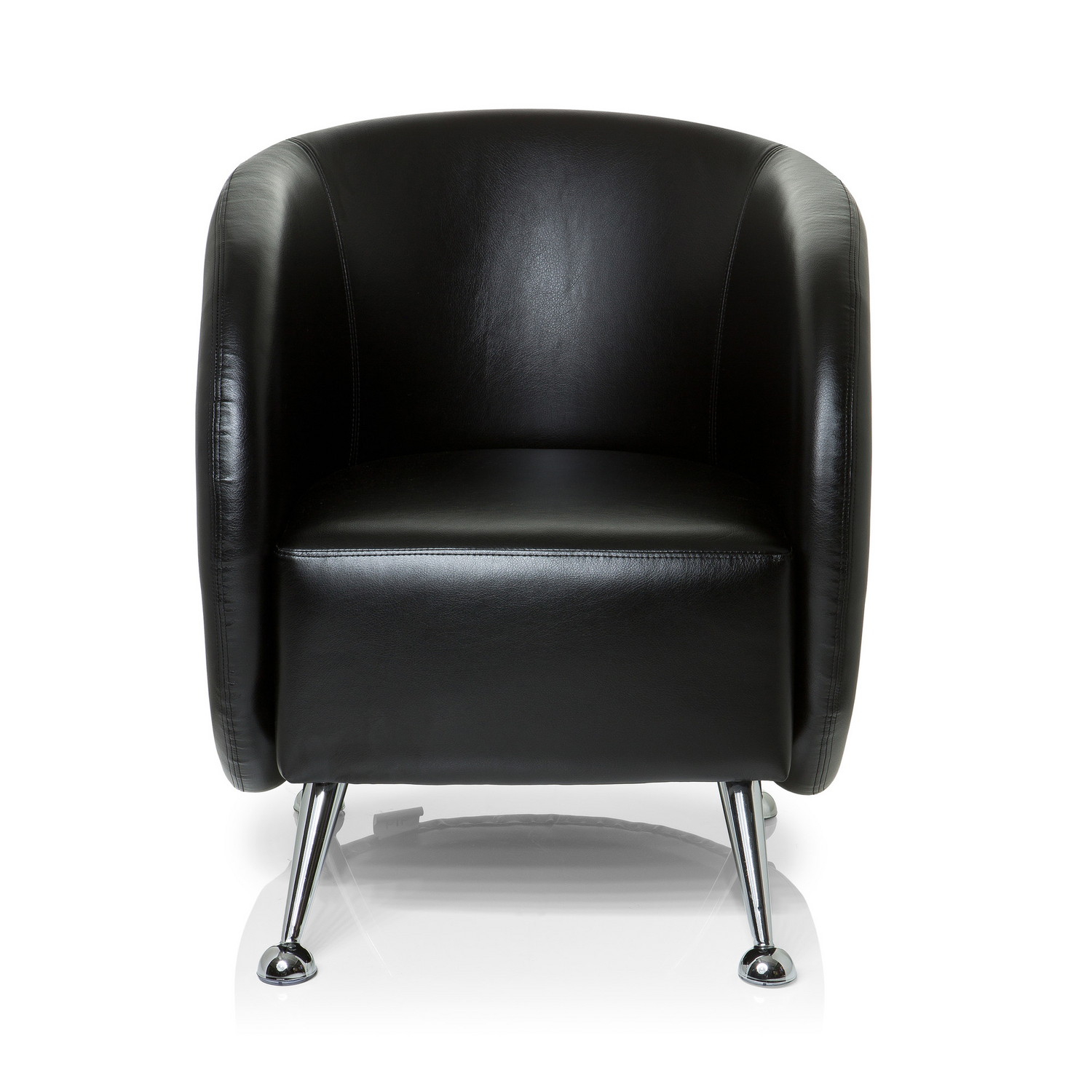 Hjh Office Loungesessel Clubsessel Sessel Kunstleder Schwarz Armlehne Standfuß B-Ware - 4260284084011