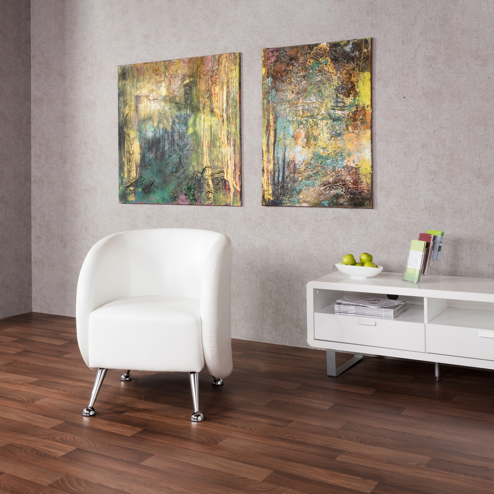 B-Ware Hjh Office Loungesessel Clubsessel St Lucia Kunstleder Weiß Sitzmöbel Armleh90