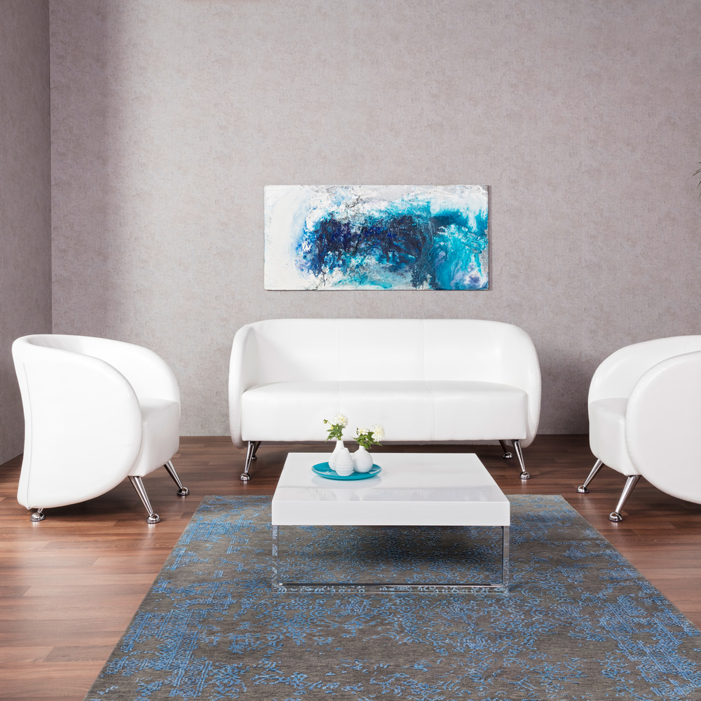 B-Ware Hjh Office Loungesessel Clubsessel St Lucia Kunstleder Weiß Sitzmöbel Armleh90
