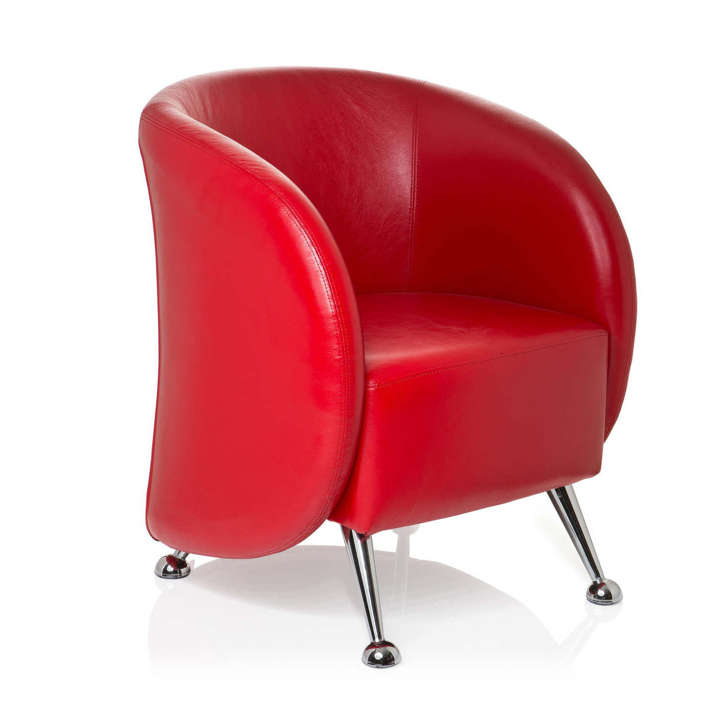 Hjh Office Loungesessel Clubsessel St. Lucia Kunstleder Rot Sessel Möbel Stuhl B-Ware - 4260284084035