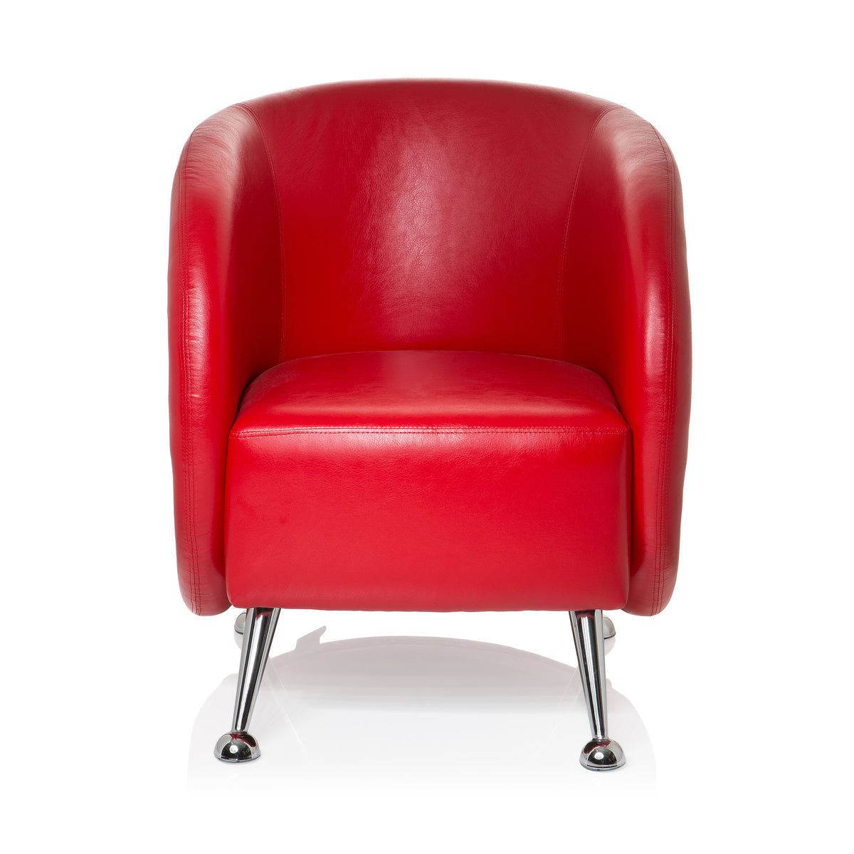 hjh OFFICE Loungesessel Clubsessel ST. LUCIA Kunstleder rot Sessel Möbel Stuhl - 4260284084035