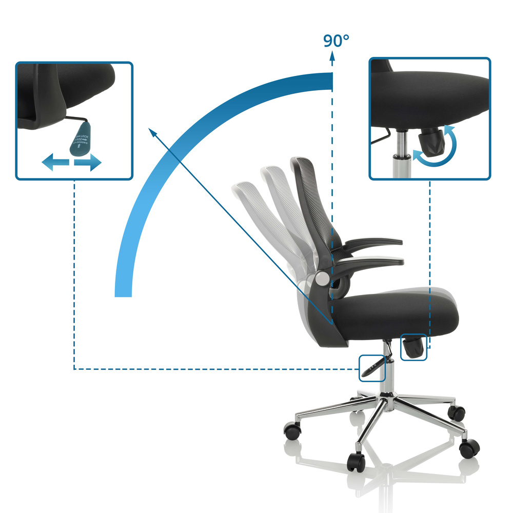 Hjh Office Miko B Eco Netz Stoff Schwarz Bürostuhl Drehstuhl Schreibtischstuhl B-Ware - 4064323037880