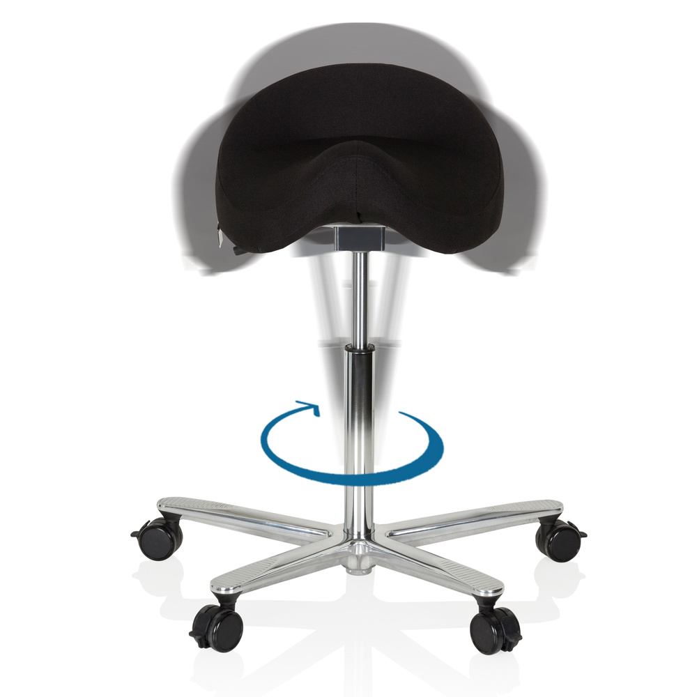 B-Ware Hjh Office Arbeitstuhl Sitzhocker Sattel Stuhl Schwarz Hocker Rollhocker - 4251084668242