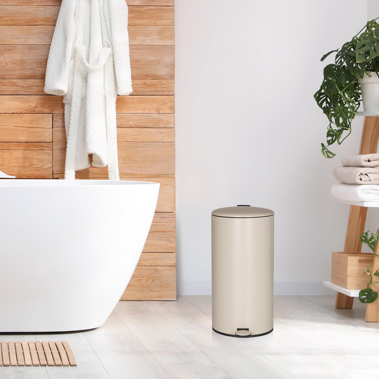 B-Ware Hjh Office Mülleimer Rund 30 Liter, Treteimer Mit Deckel, Softclose Clean Step 2 - 4064323107378