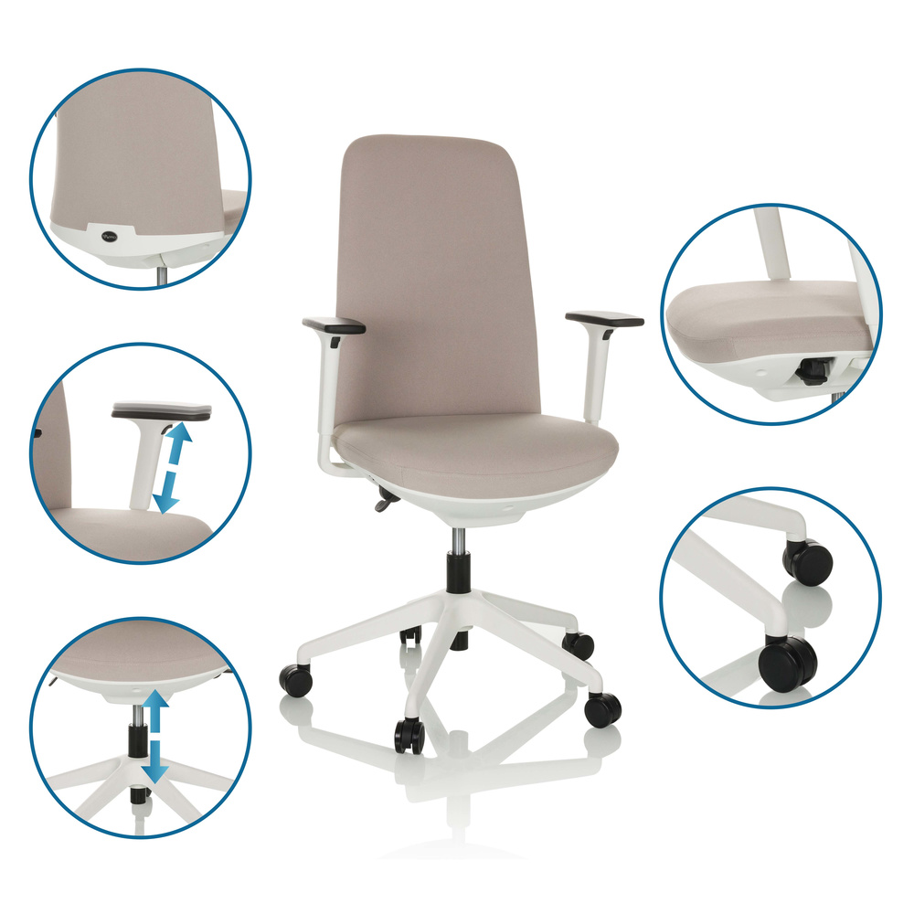 B-Ware Hjh Office Nestora Bürostuhl Drehstuhl Stuhl Beige Armlehnen Siehe Text/Foto - 4064323036197