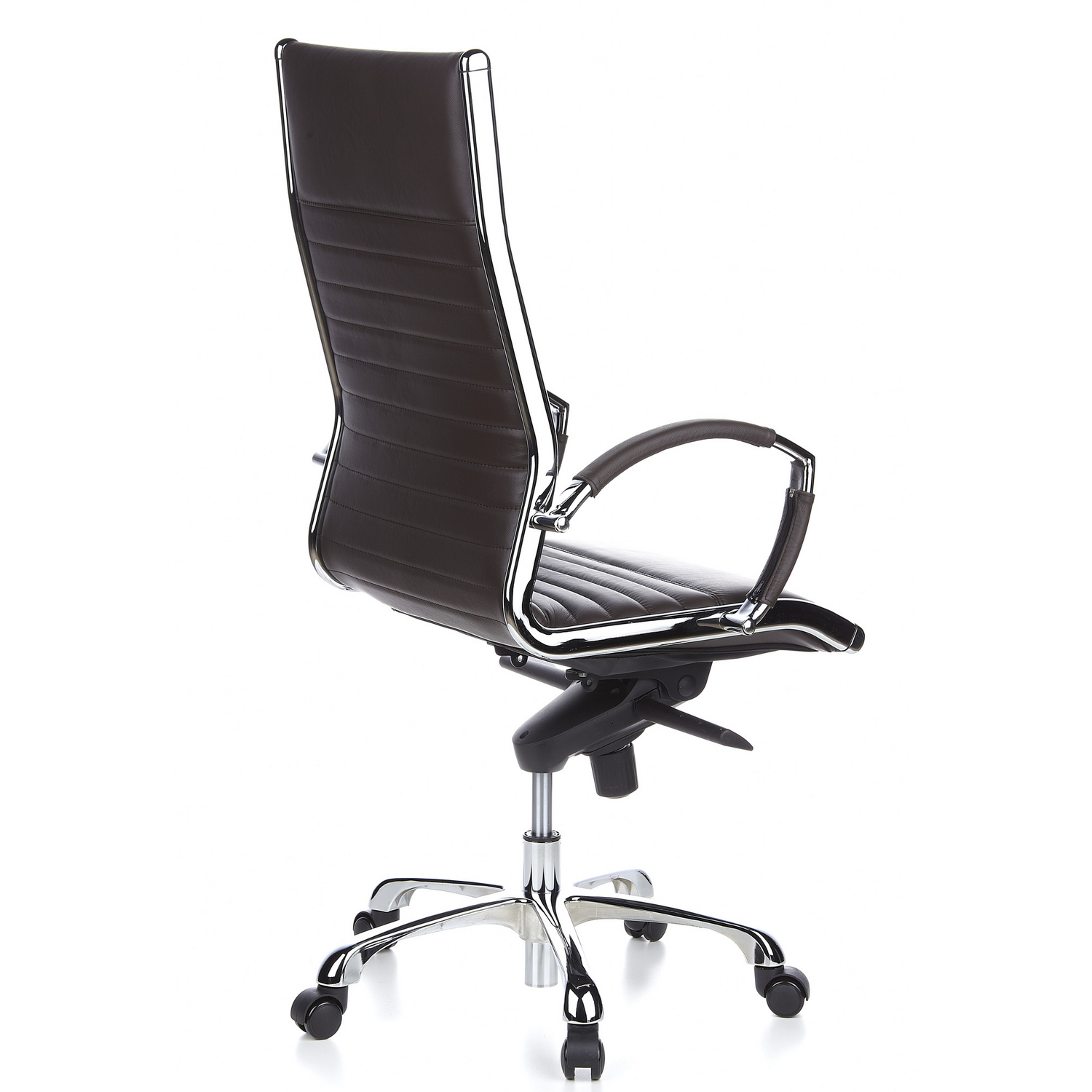 Hjh Office Parma 20 Bürostuhl Chefsessel Stuhl Leder Braun Aluminium Chrom B-Ware - 4260182538524