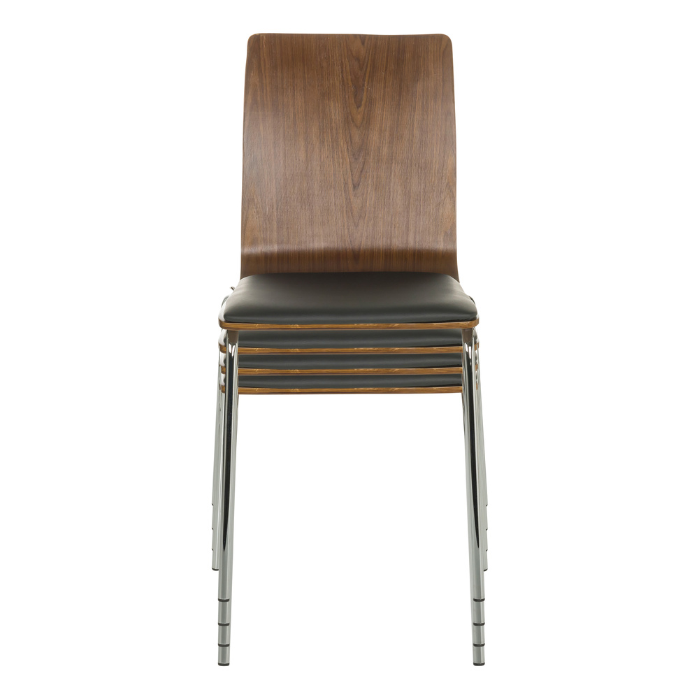 B-Ware Hjh Office Peria Konferenzstuhl Besucherstuhl Stuhl Holzschale Walnuss Schwarz - 4064323035091