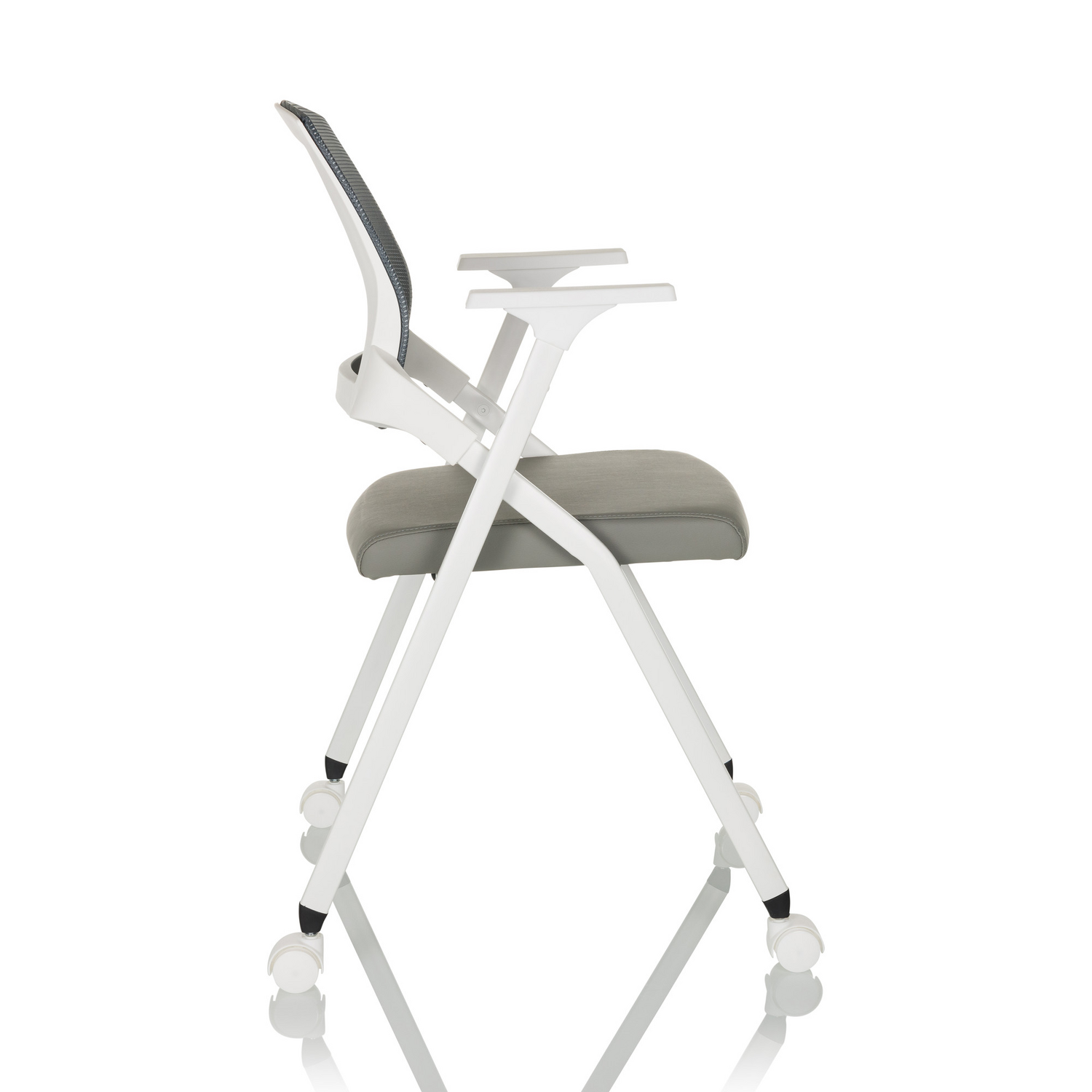 B-Ware Hjh Office Priority Ii W Stuhl Konferenzstuhl Klappstuhl Netzstoff Pu Grau - 4064323036135
