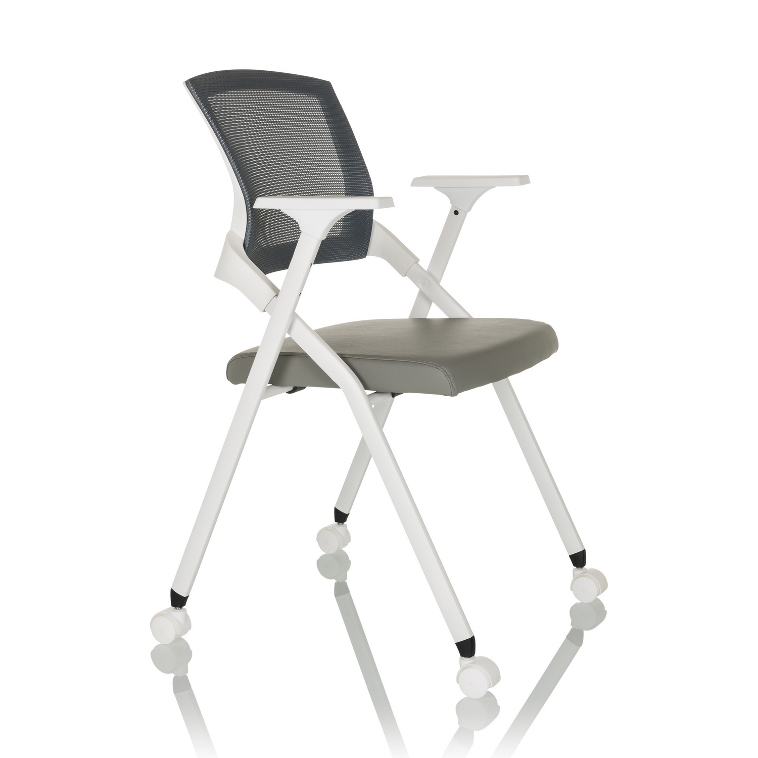 B-Ware Hjh Office Priority Ii W Stuhl Konferenzstuhl Klappstuhl Netzstoff Pu Grau - 4064323036135
