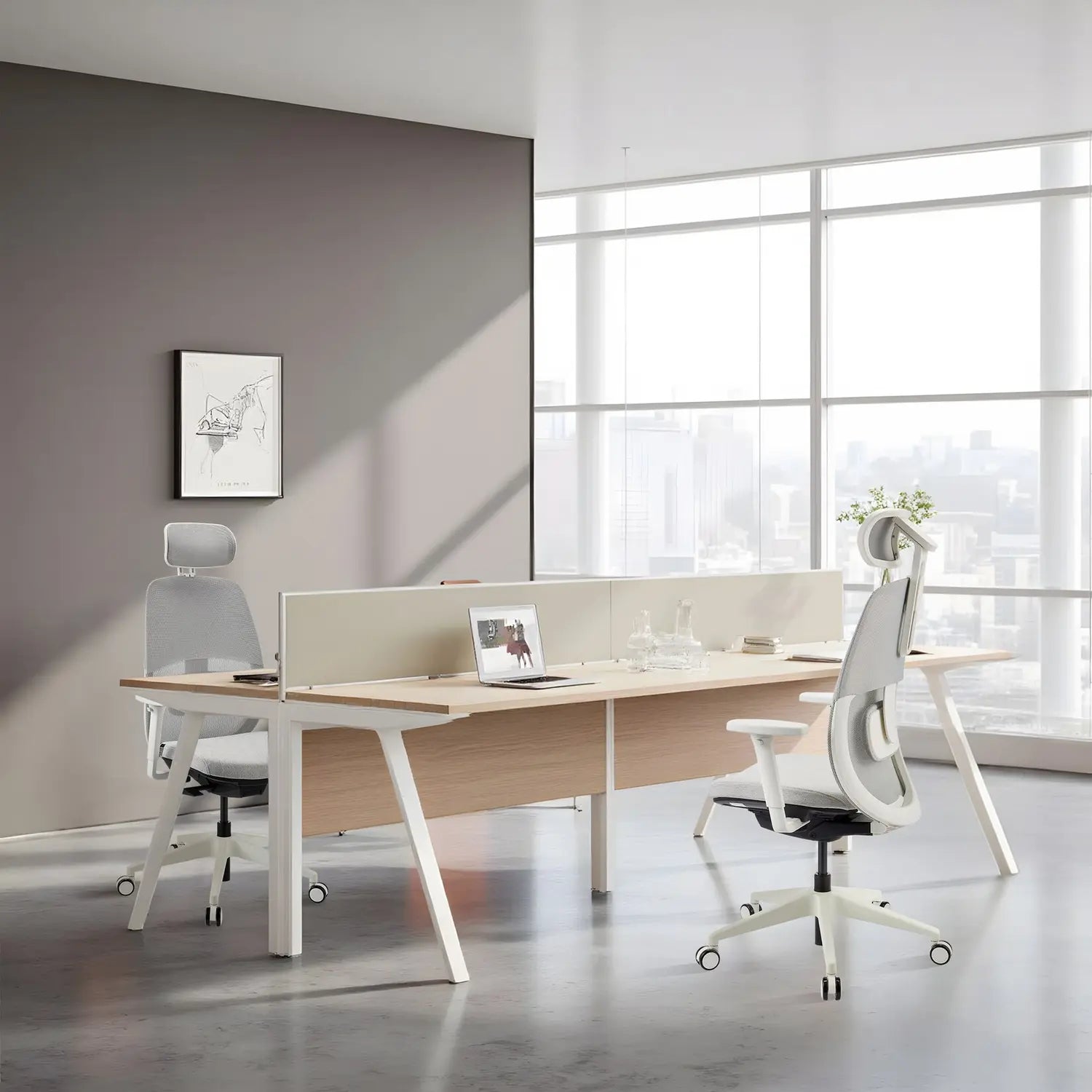 B-Ware Hjh Office Bürostuhl Drehstuhl Schreibtischstuhl Netzstoff Armlehnen Grau  - 4064323109242