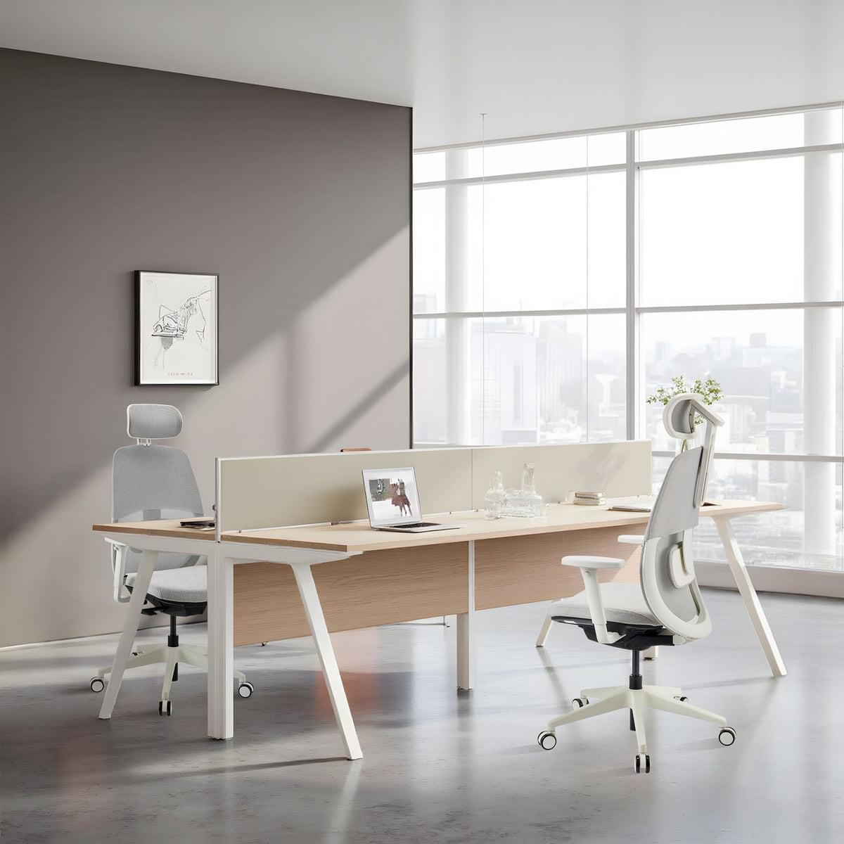 hjh OFFICE Bürostuhl Drehstuhl Schreibtischstuhl Netzstoff Armlehnen grau - 4064323109242