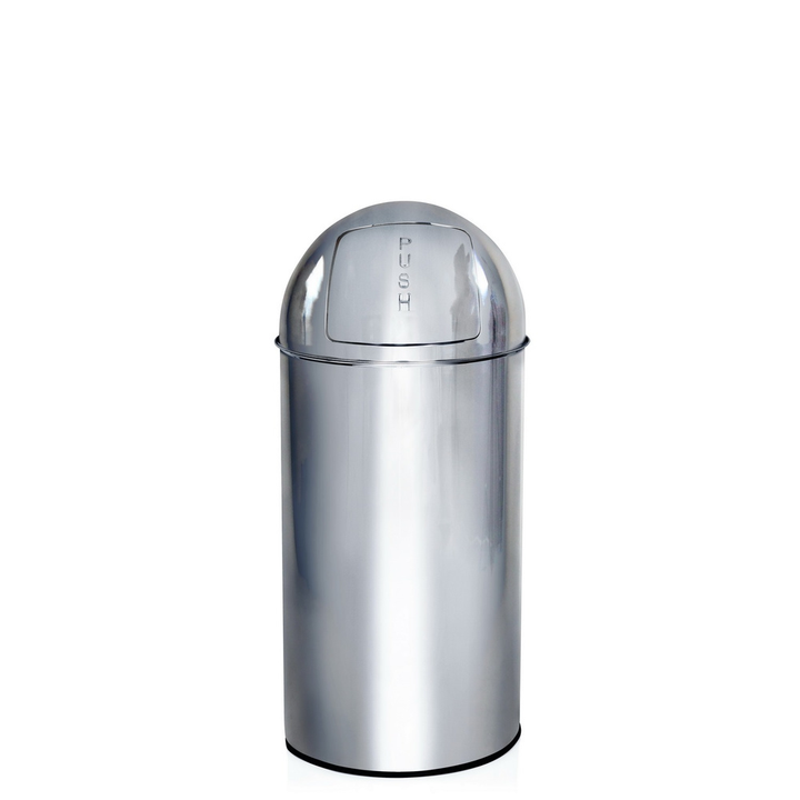 Hjh Office Abfallsammler Mülleimer Chrom Push 35 L Inneneimer Mülltrennung B-Ware - 4251084668884