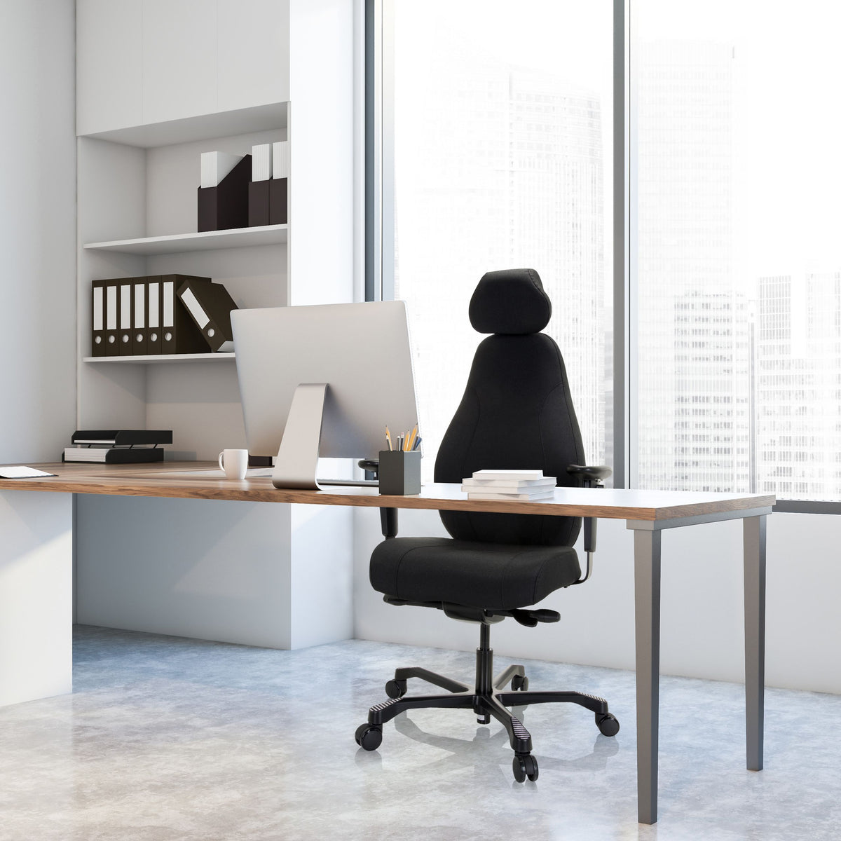 hjh OFFICE RESISTIO XXL Chefsessel Bürostuhl Drehstuhl Schwarz Ergonomisch - 4064323013563