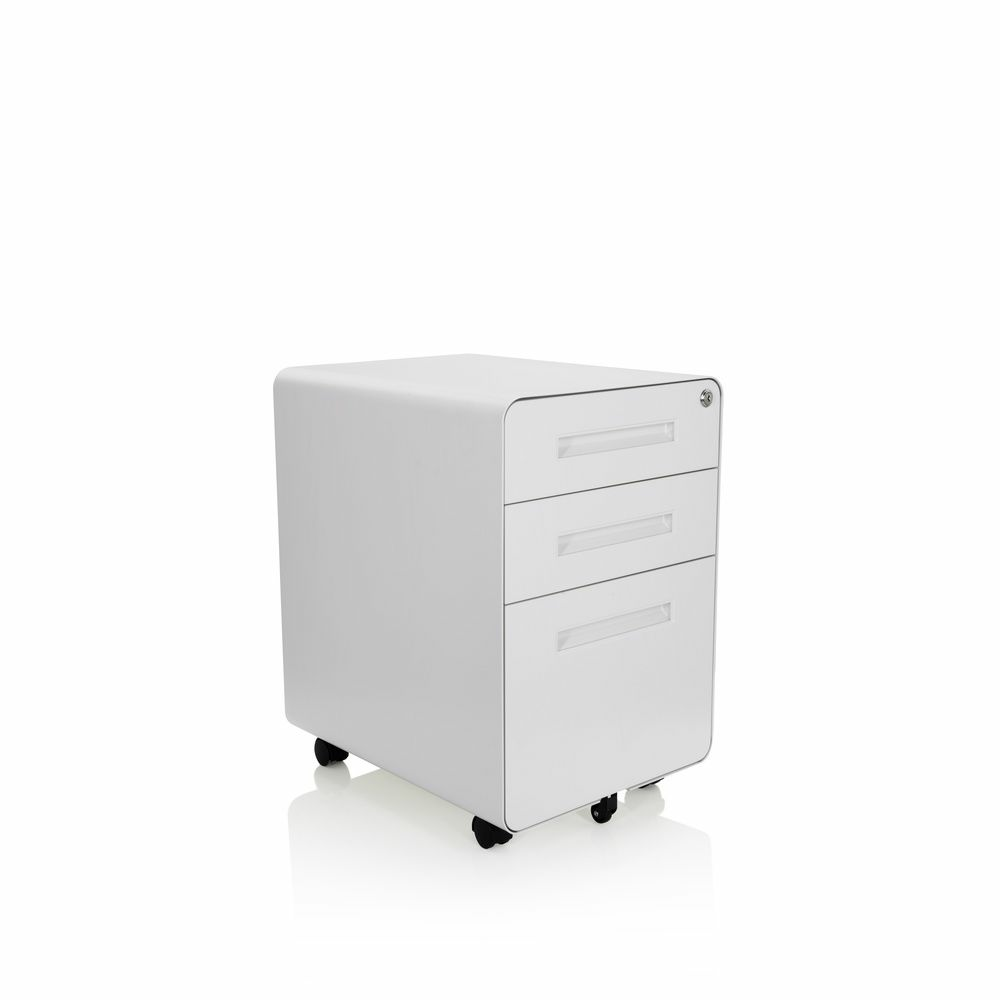 B-Ware Hjh Office Rollcontainer Color Plus I Metall Weiß Schreibtisch - 4064323002192